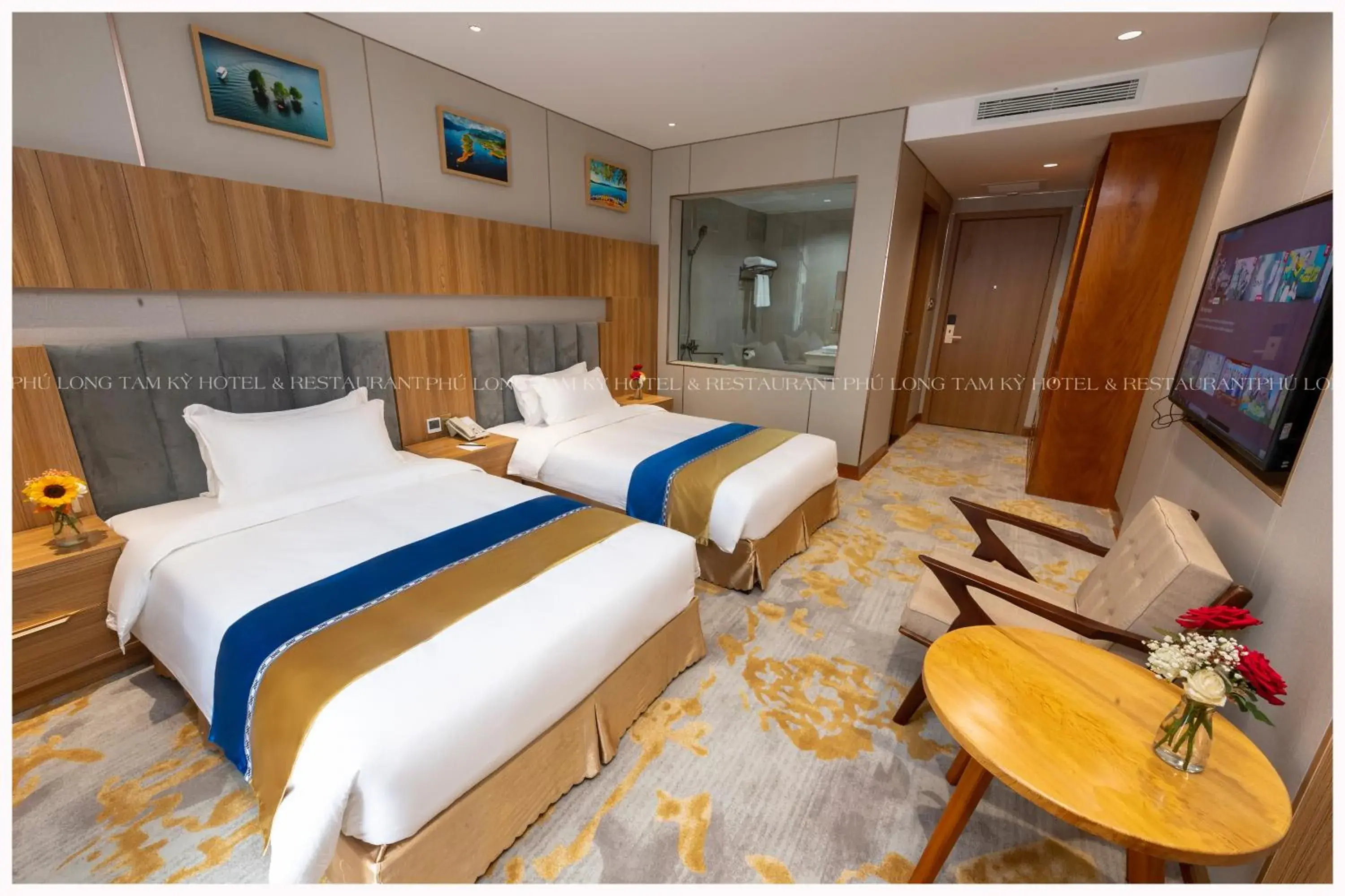 Twin Room with Pool View in Phú Long Tam Kỳ Hotel & Restaurant Twin Room with Pool View in Phú Long Tam Kỳ Hotel & Restaurant