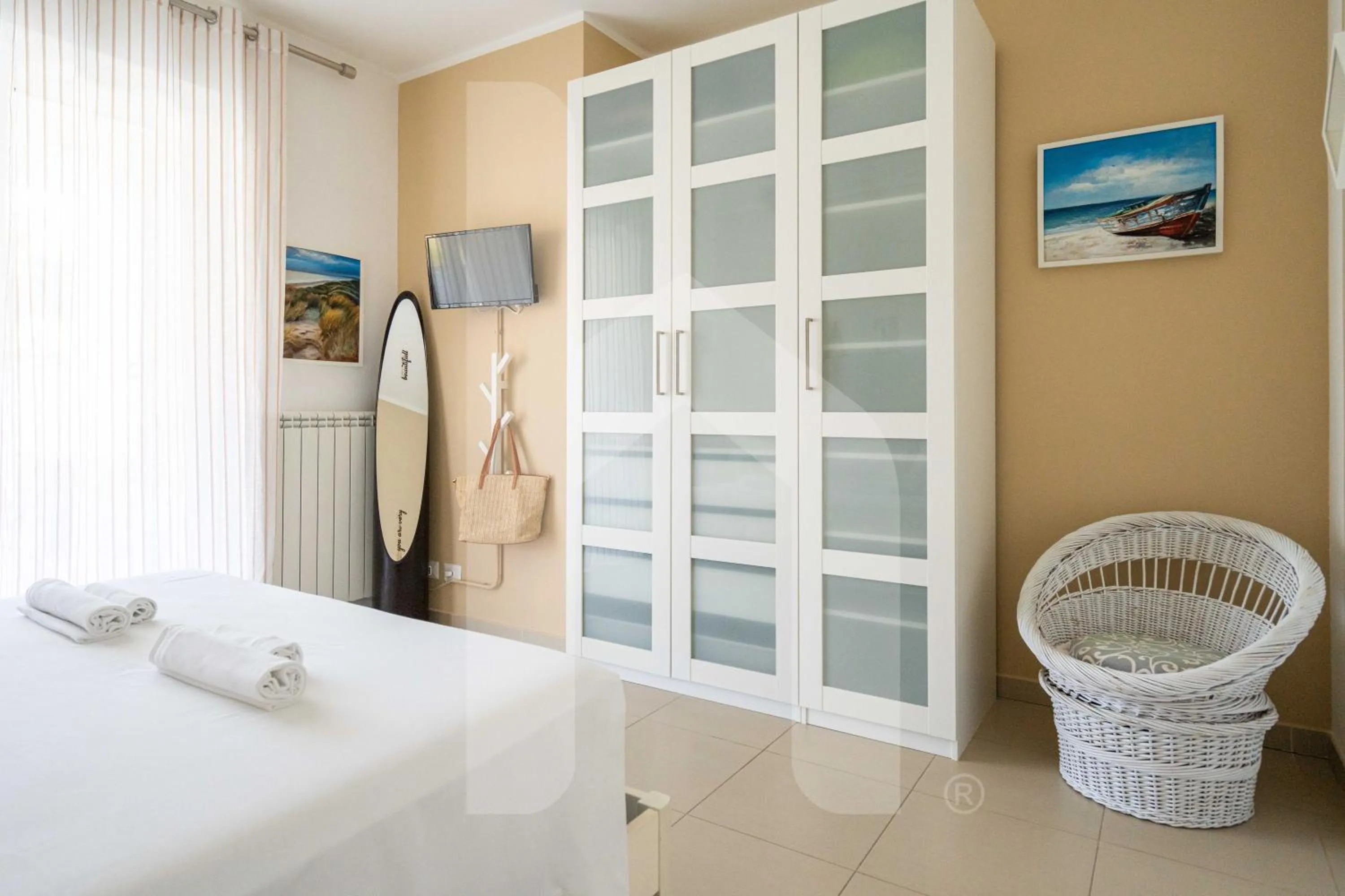 Bedroom, Bed in Homiday - Residence Mykonos