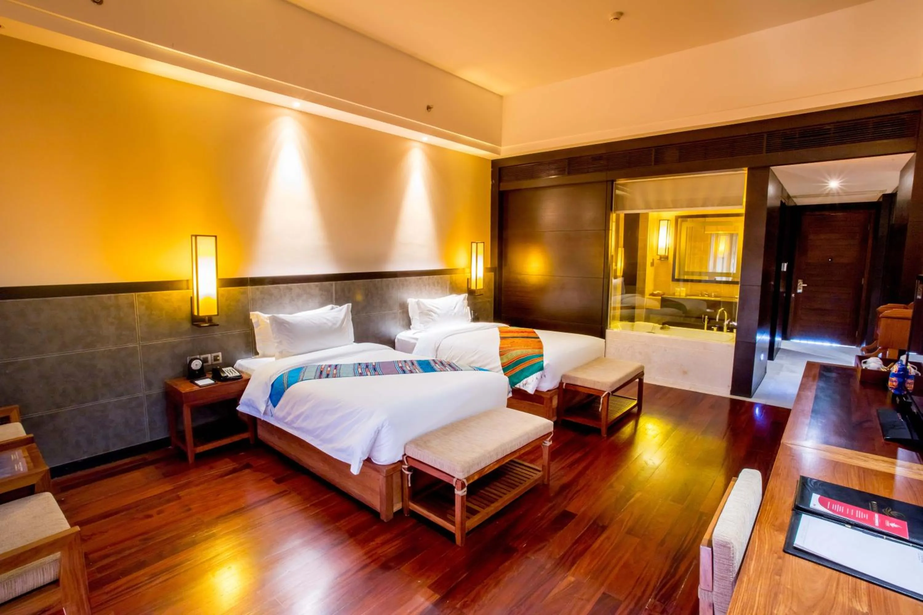 Bed in Landmark Mekong Riverside Hotel