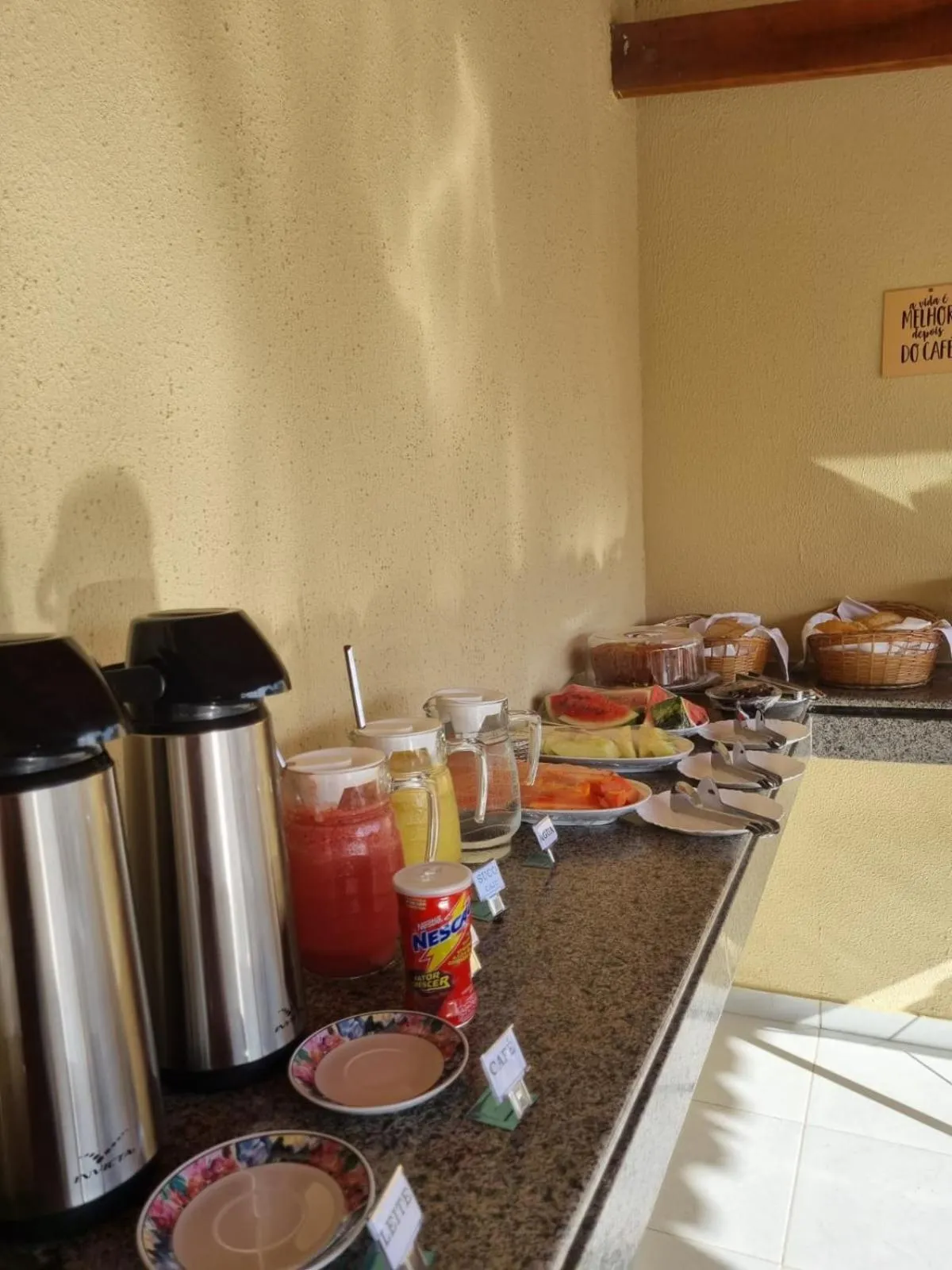Buffet breakfast in Pousada Talismã