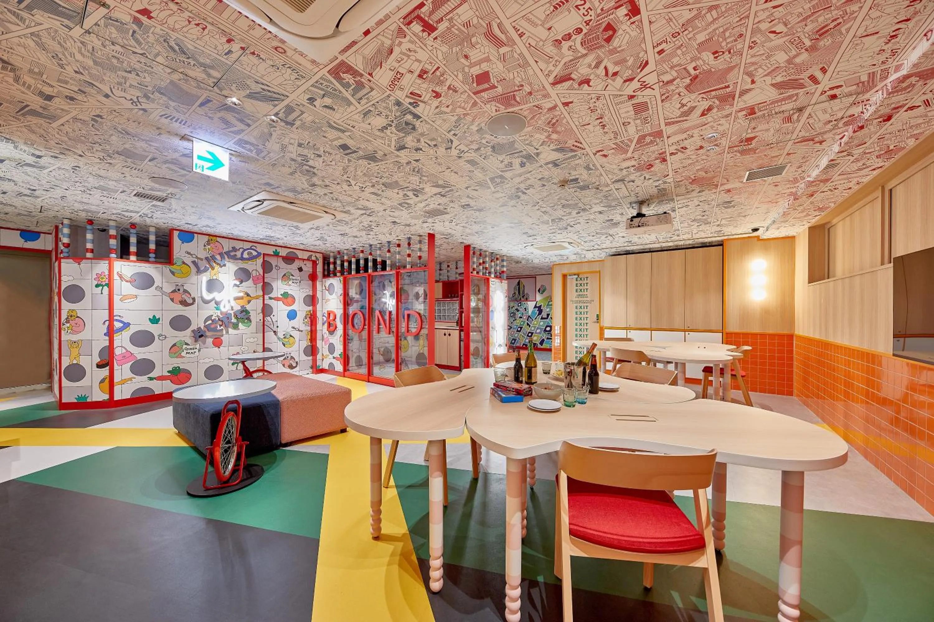 Communal lounge/ TV room in lyf Ginza Tokyo