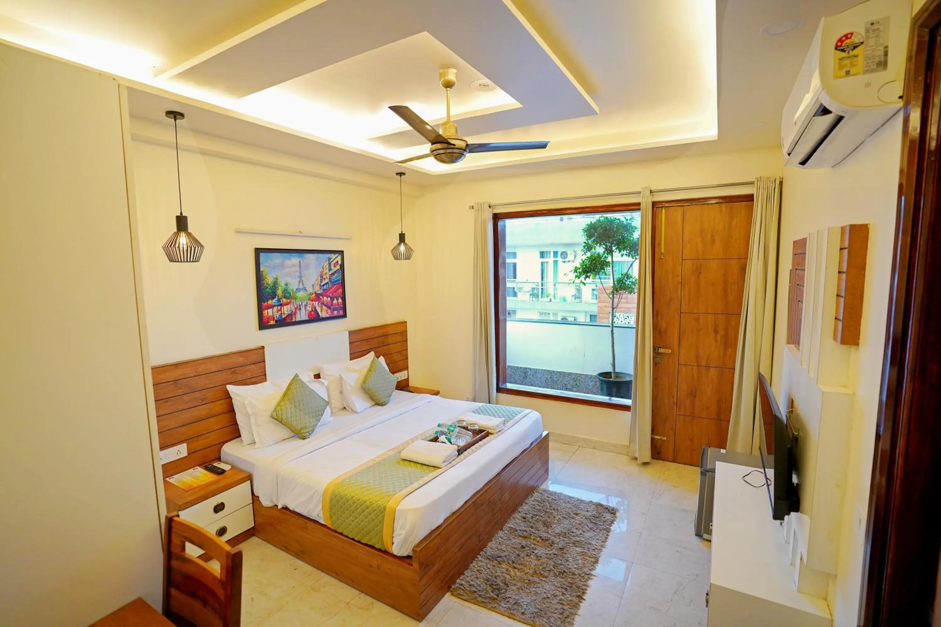 Photo of the whole room, Bed in Hotel Maharaja Palace Boutique Hotels Near Medanta Medicity Gurgaon