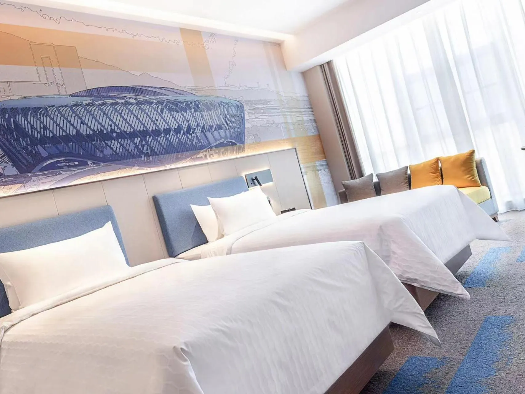 Bed in Hampton by Hilton Wuhan High-Speed Railway Station