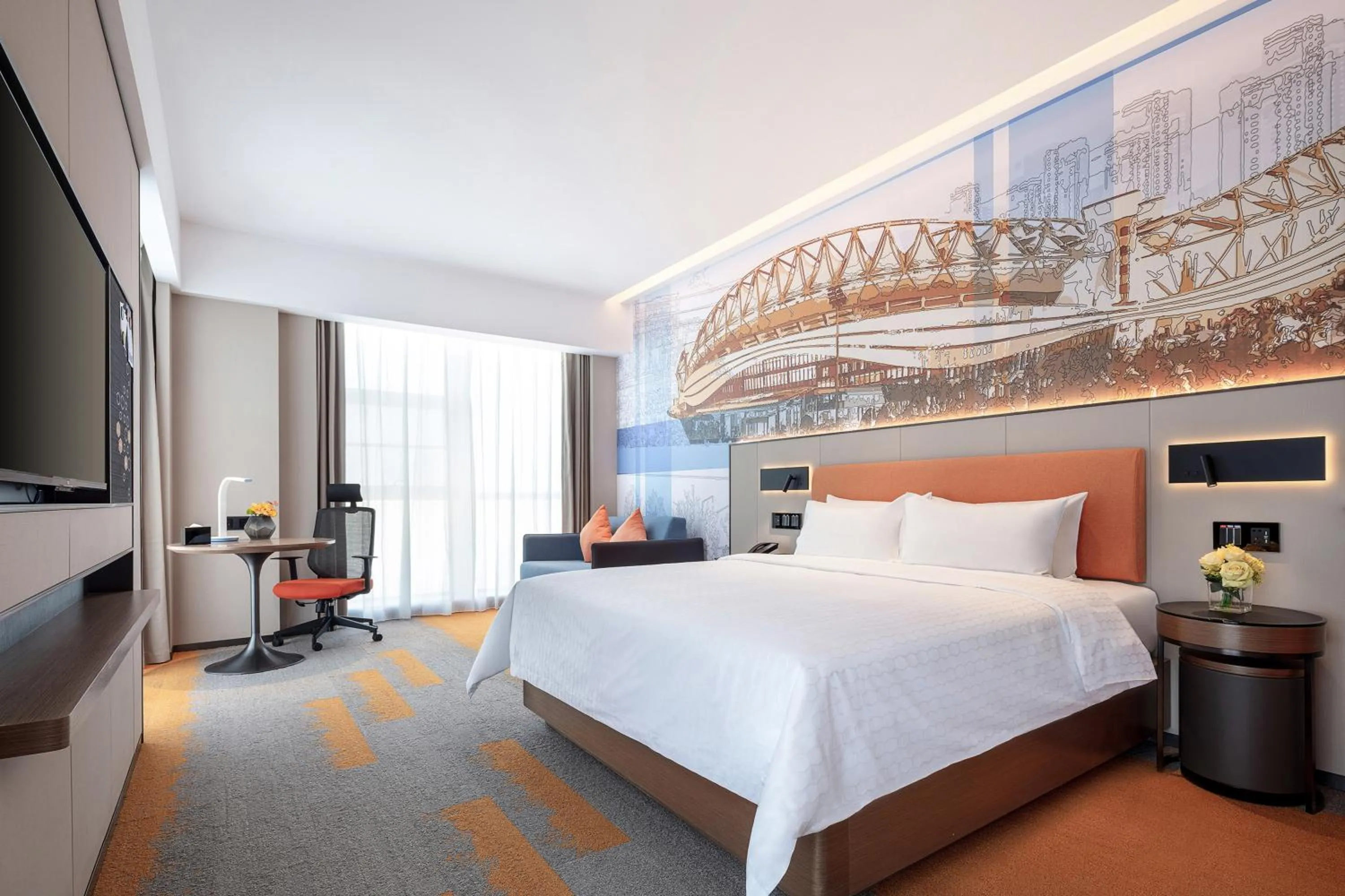 Bed in Hampton by Hilton Wuhan High-Speed Railway Station