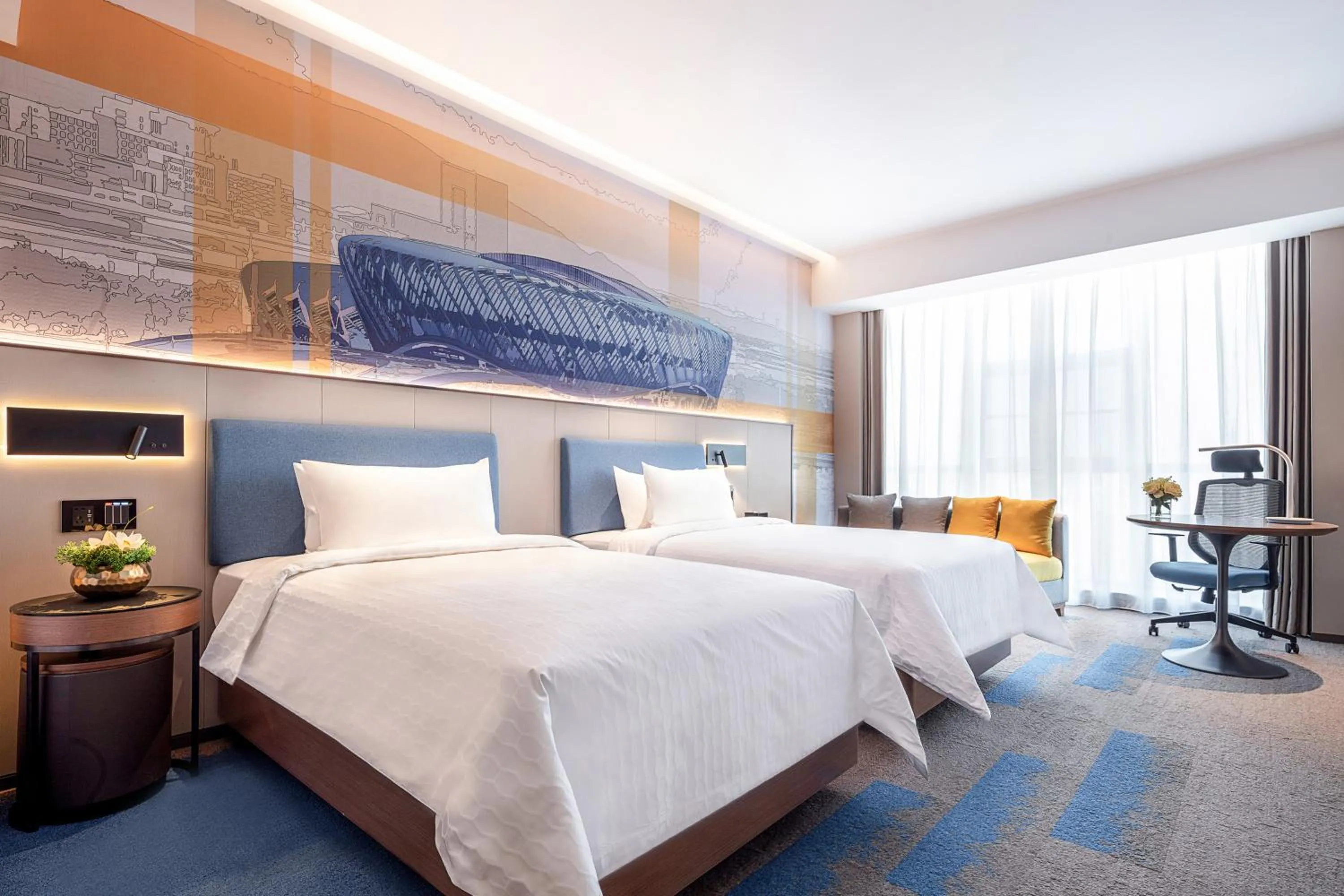 Bed in Hampton by Hilton Wuhan High-Speed Railway Station