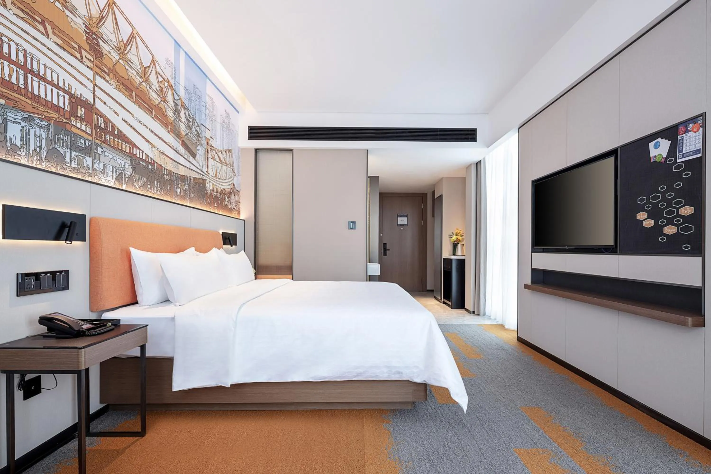 Bed in Hampton by Hilton Wuhan High-Speed Railway Station