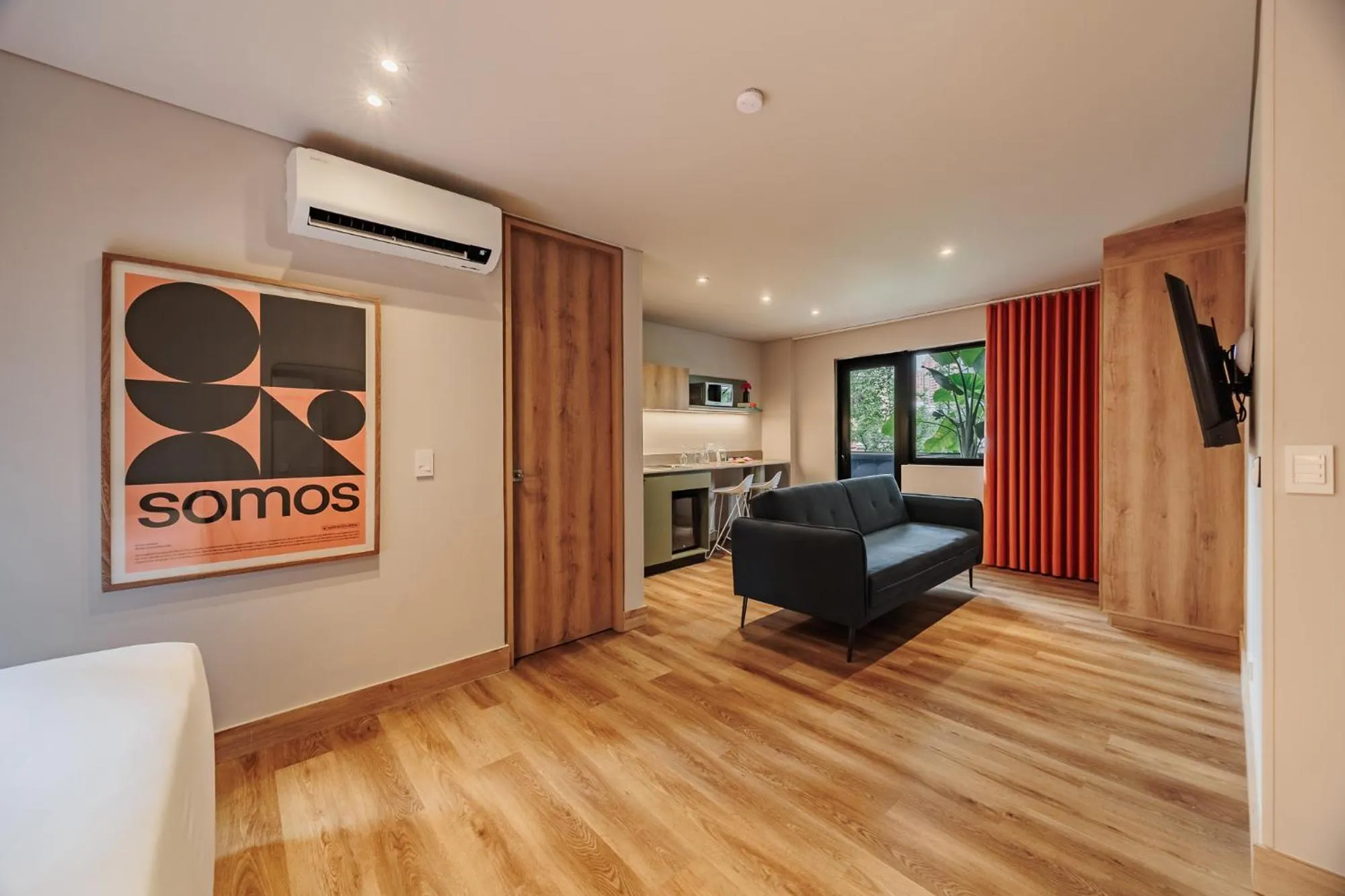 TV and multimedia, Bed in The Somos Central Hotel Poblado