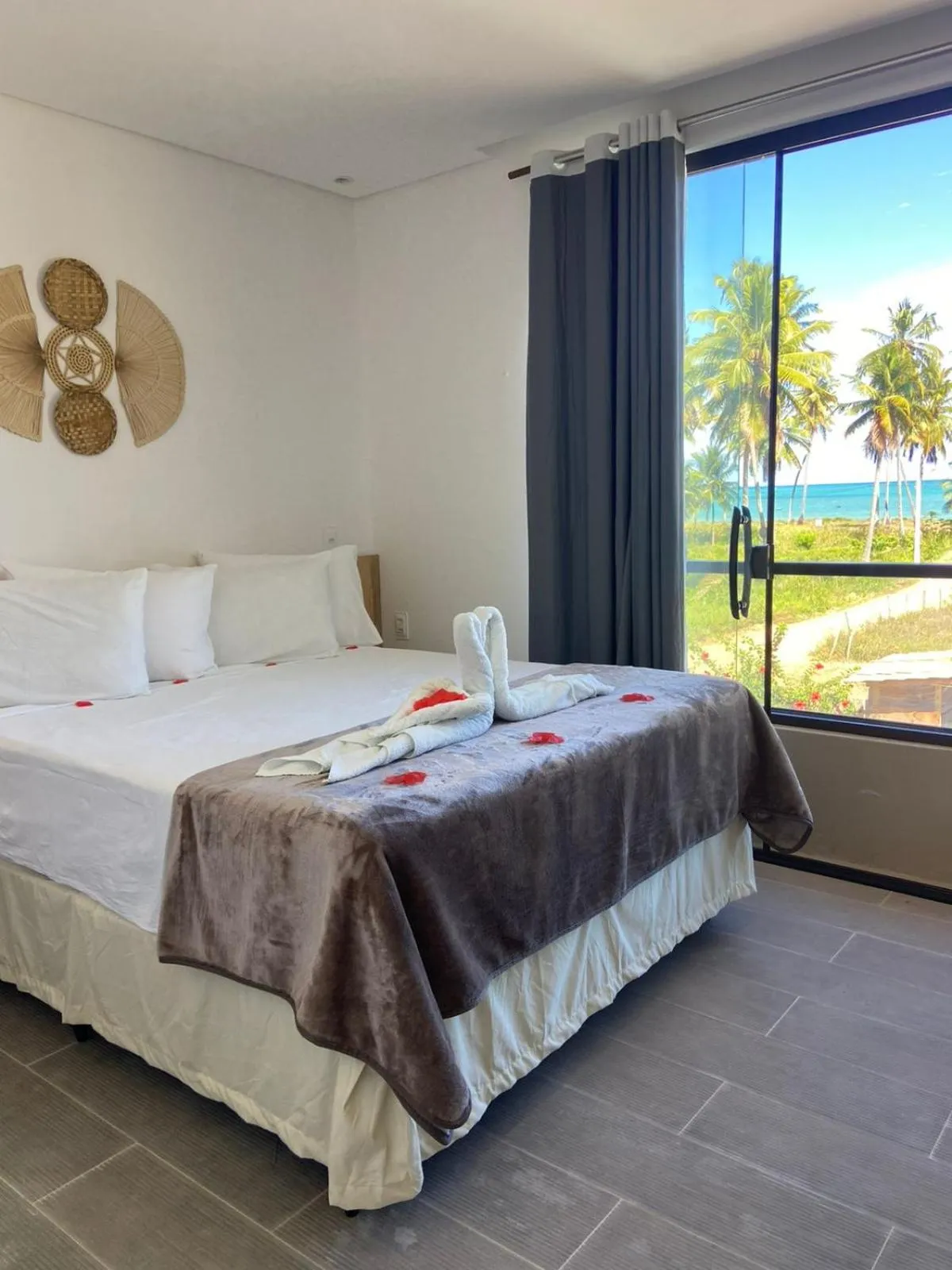 Bed in Pousada Canouan