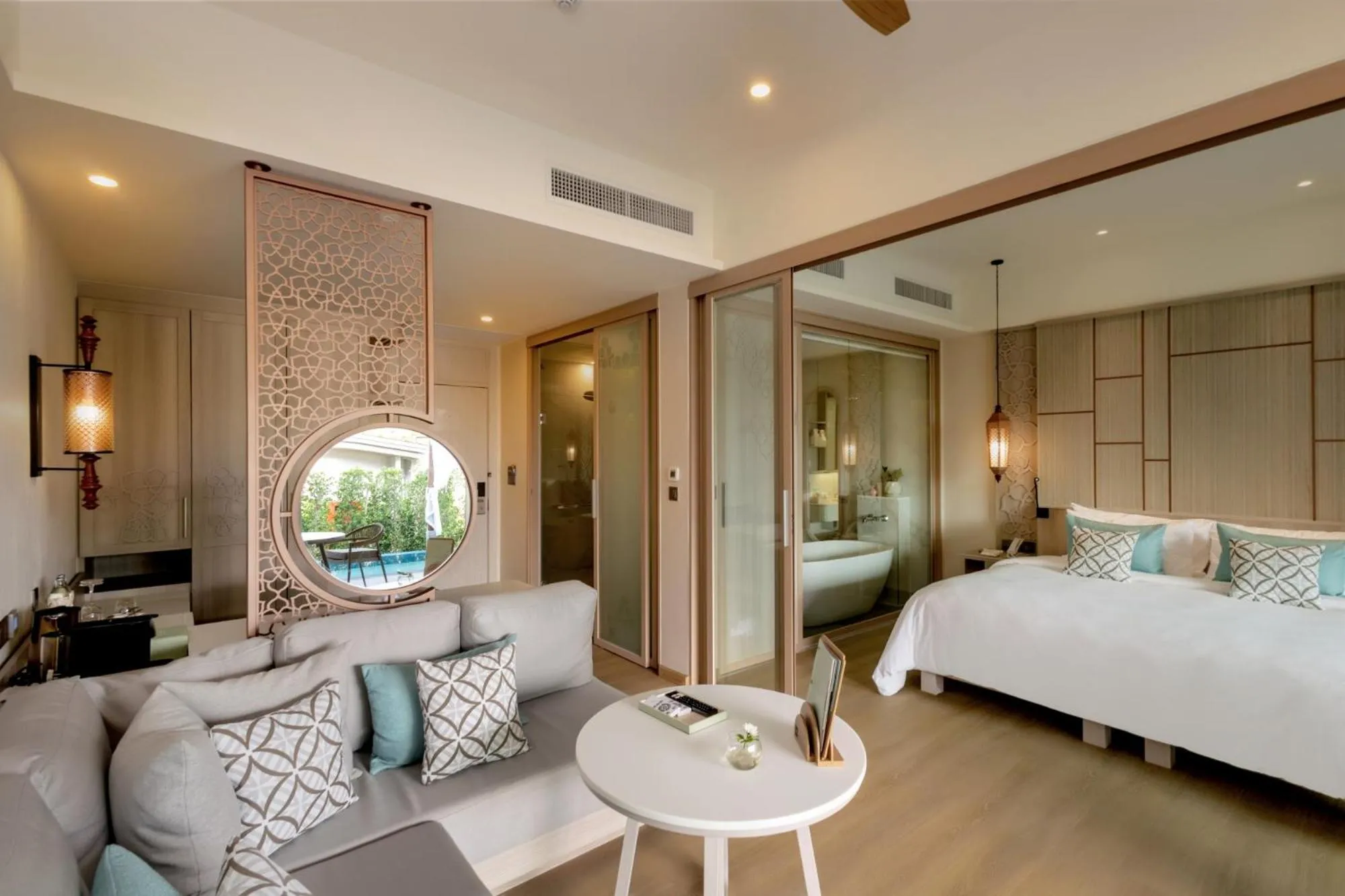 Living room, Bed in The Little Shore Khao Lak by Katathani