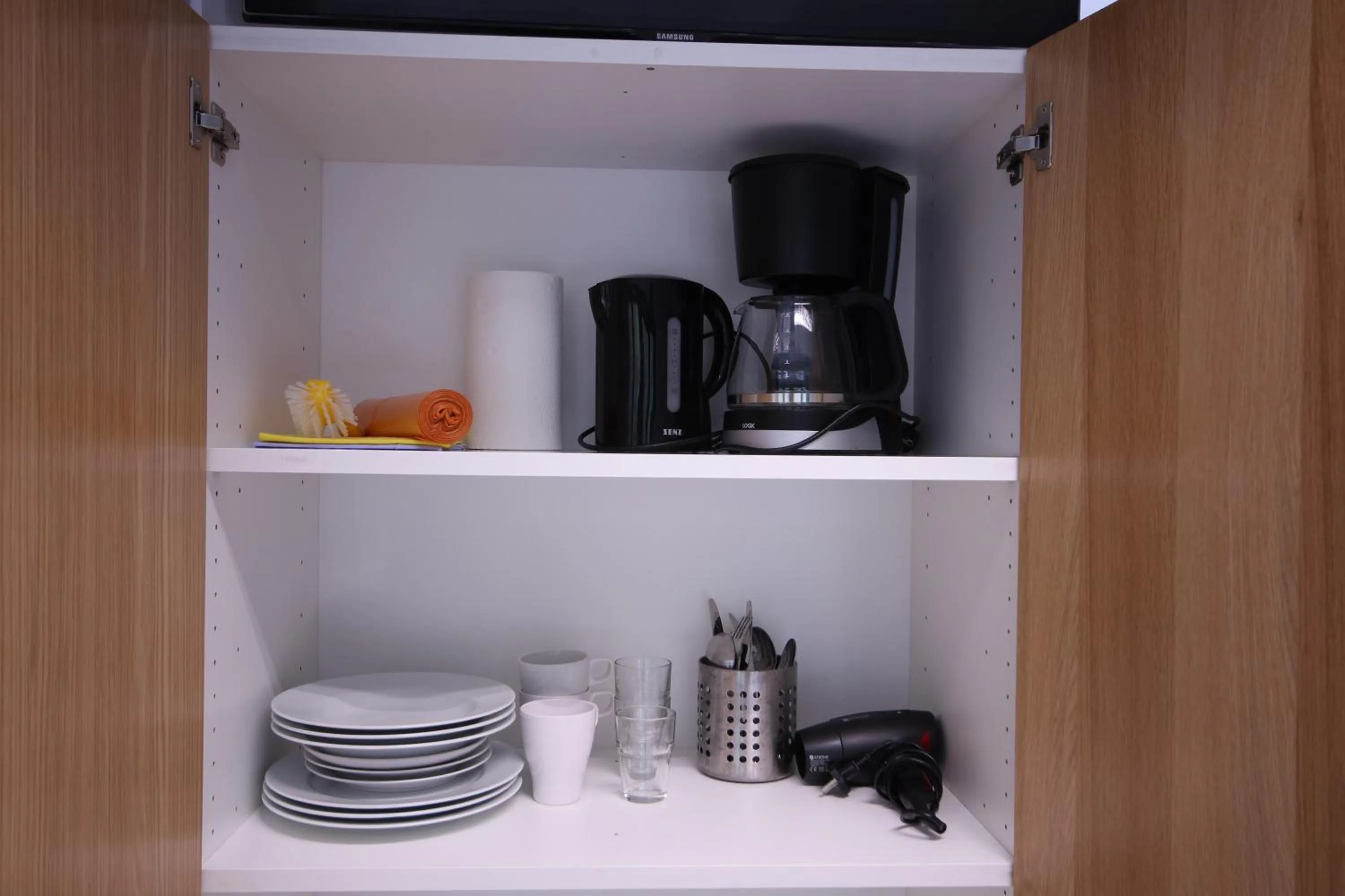 Kitchen or kitchenette in Forenom Hostel Espoo Kilo