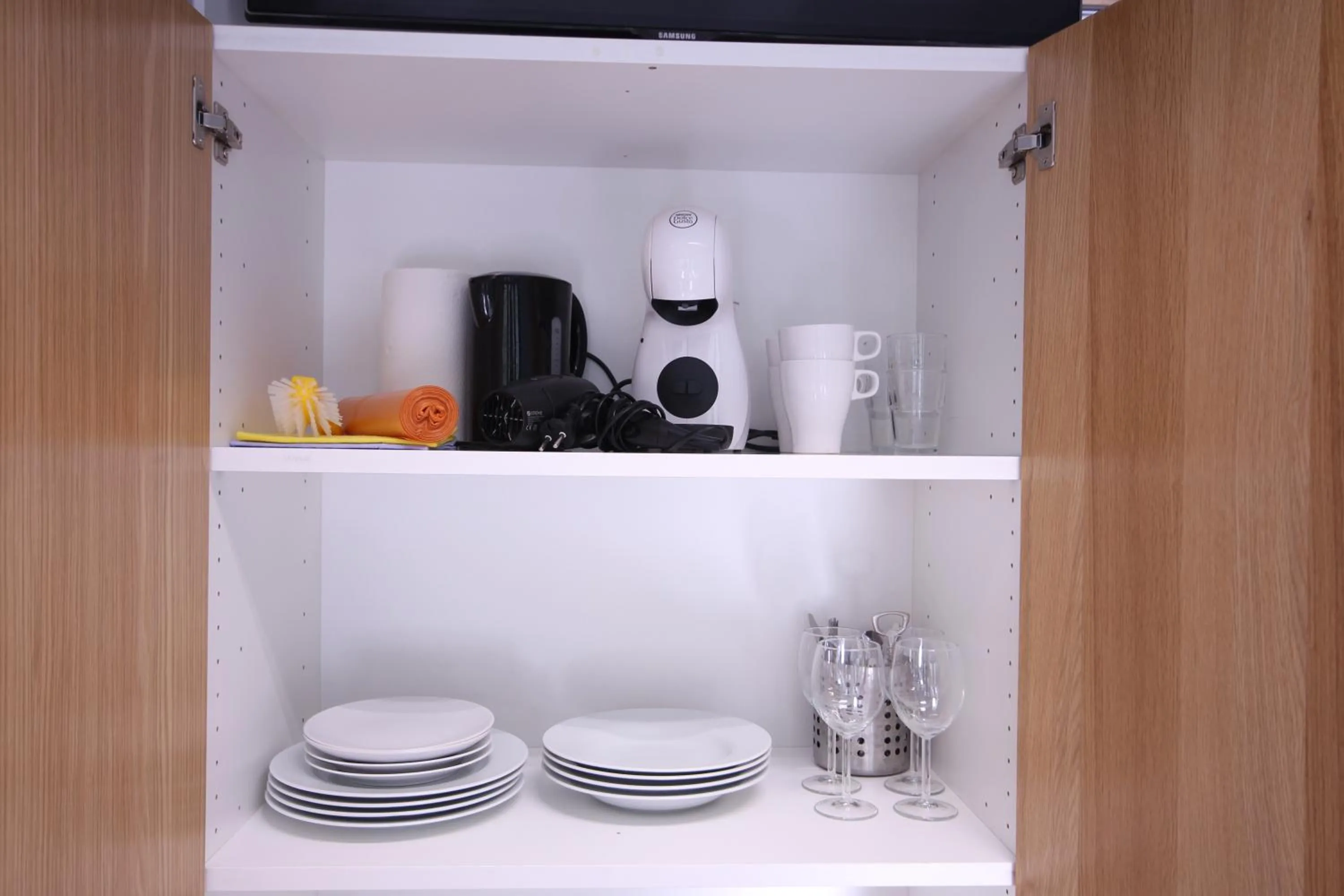 Kitchen or kitchenette in Forenom Hostel Espoo Kilo