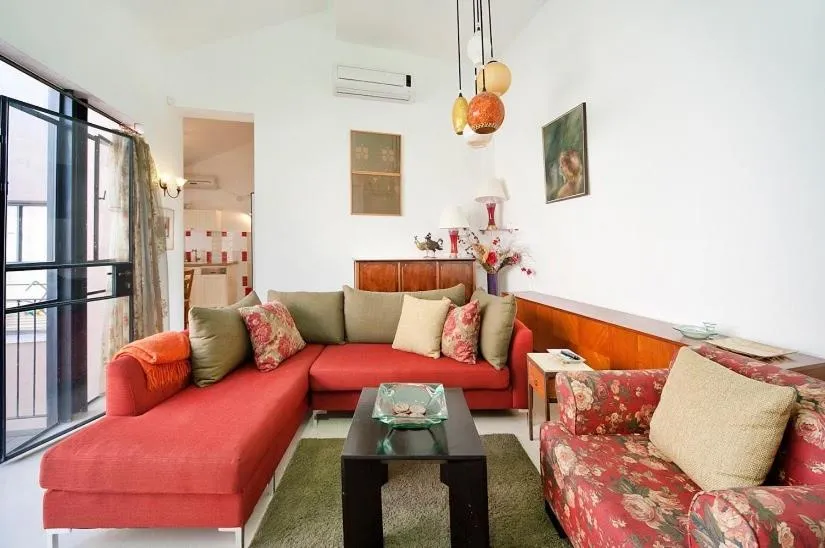 Living room, Seating Area in Lovely 2BR Apt w Balcony in Neve Tzedek Area Sea N' Rent
