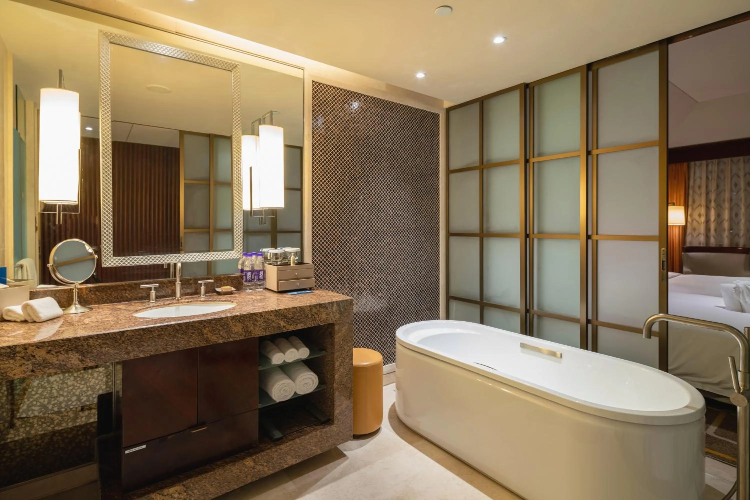 Bathroom in Hilton Qingdao Golden Beach