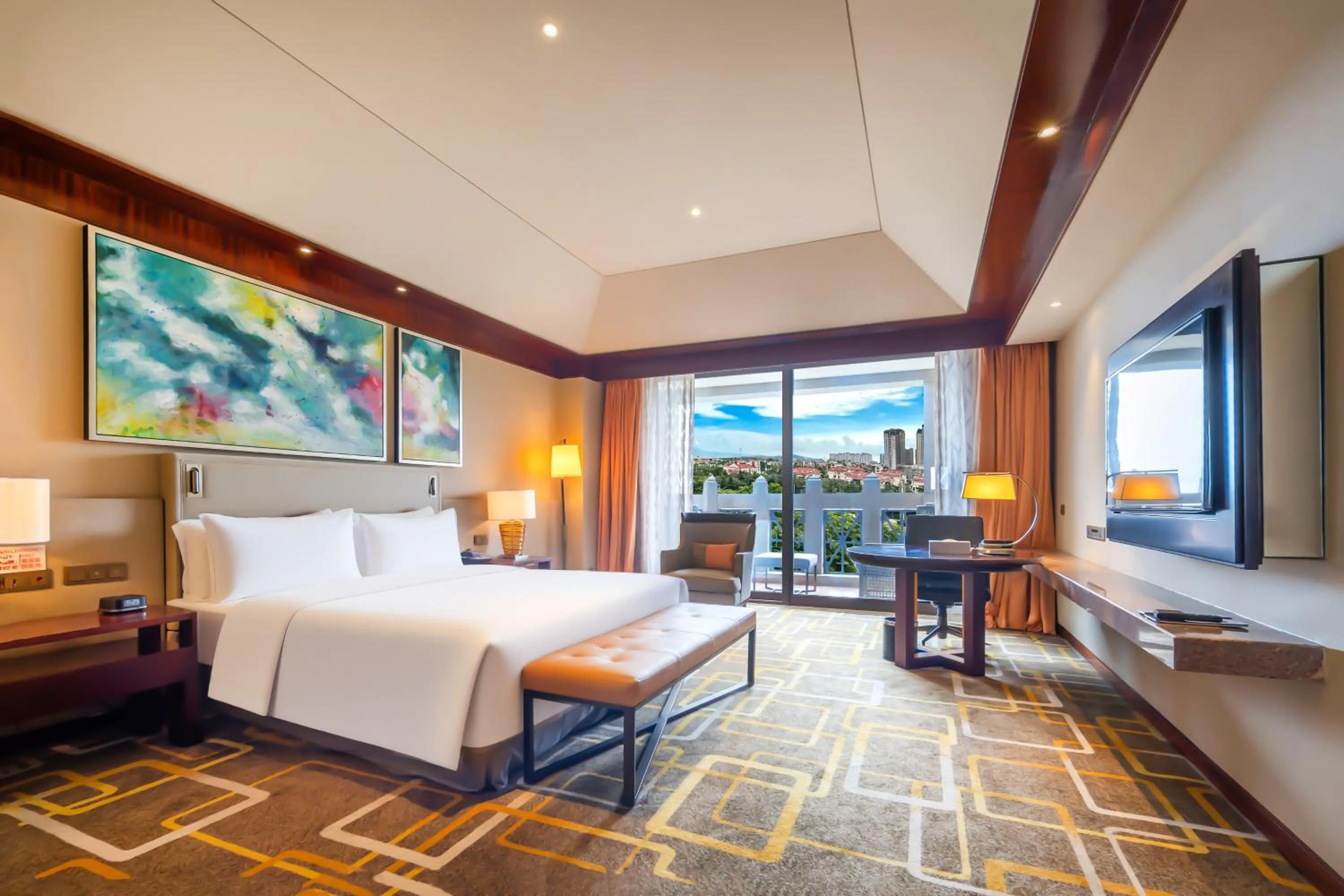 Property building, Bed in Hilton Qingdao Golden Beach