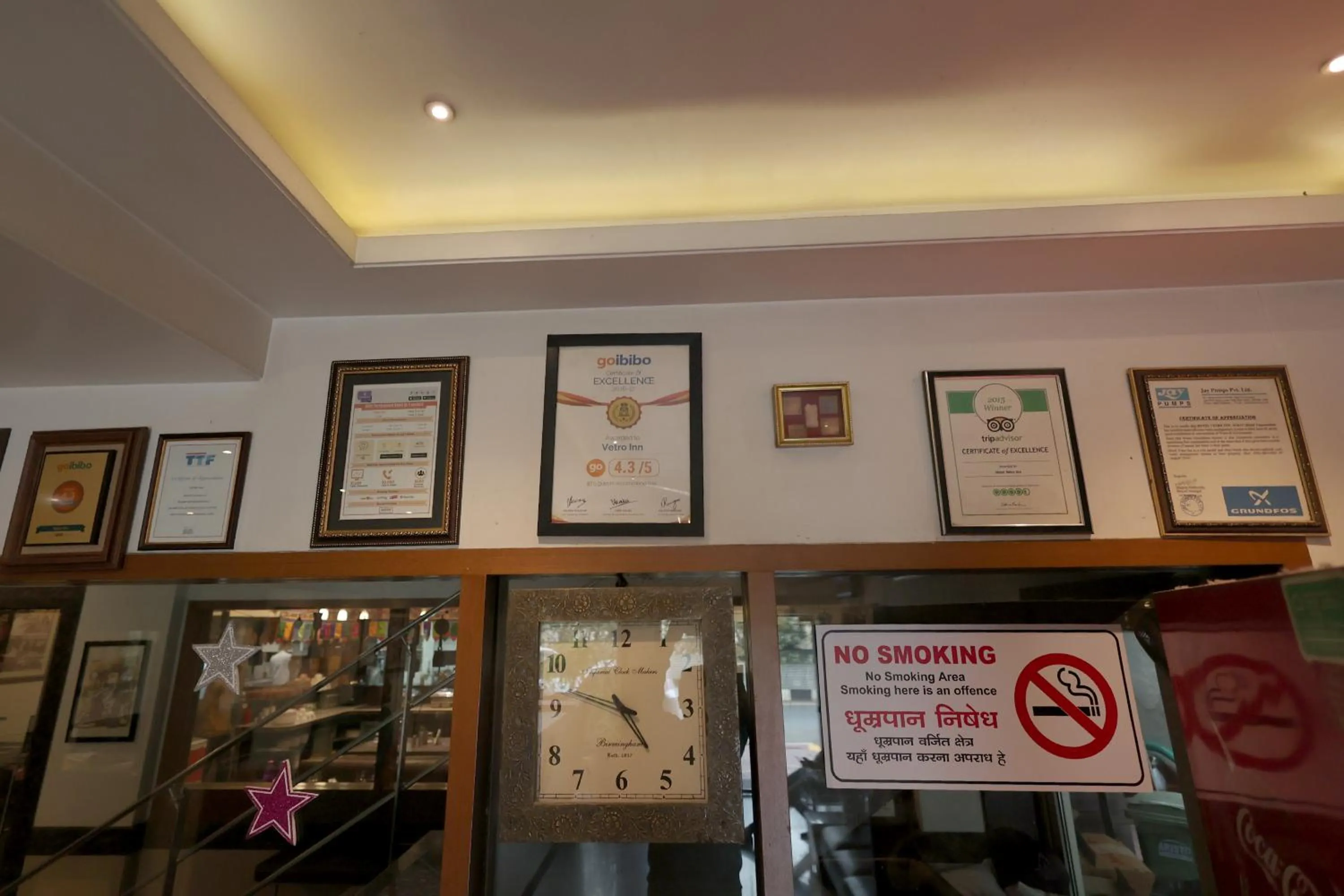 Certificate/Award in Hotel Vetro Inn