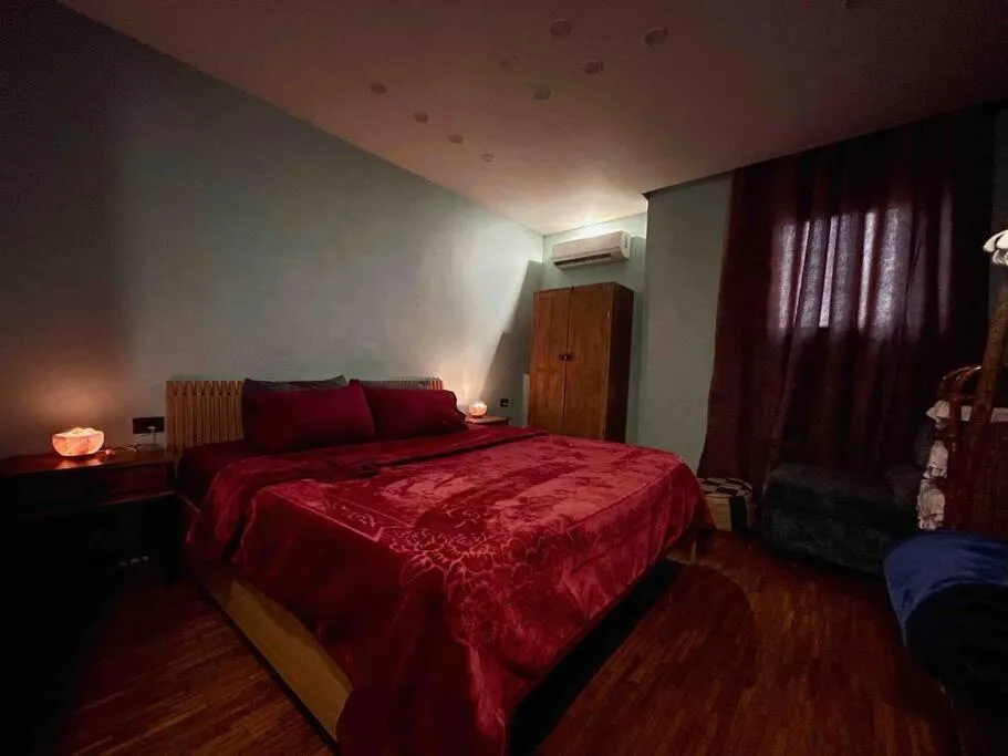 Bed in Apartment on a rooftop in Downtown, Cairo