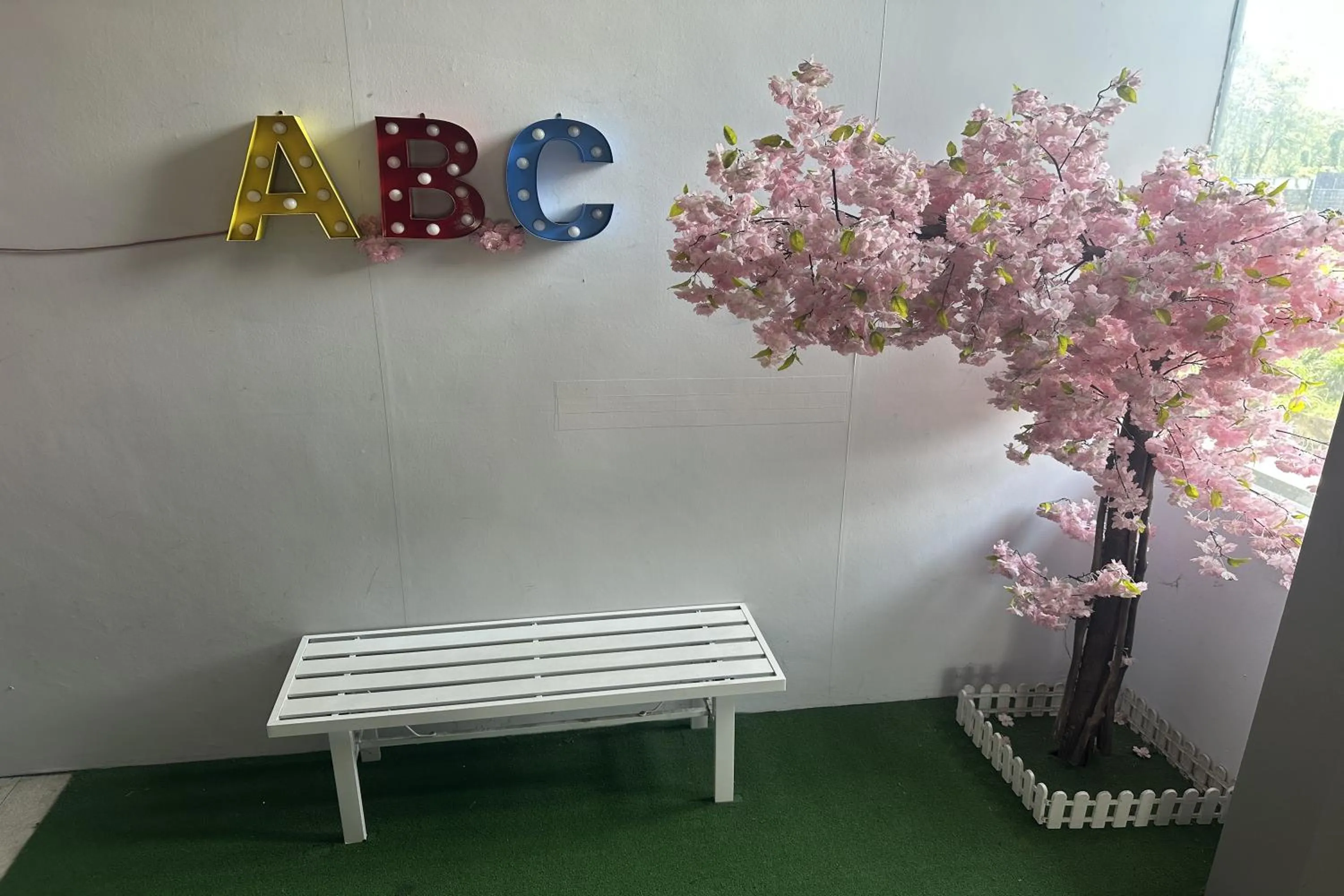 Seating area in ABC Hostel