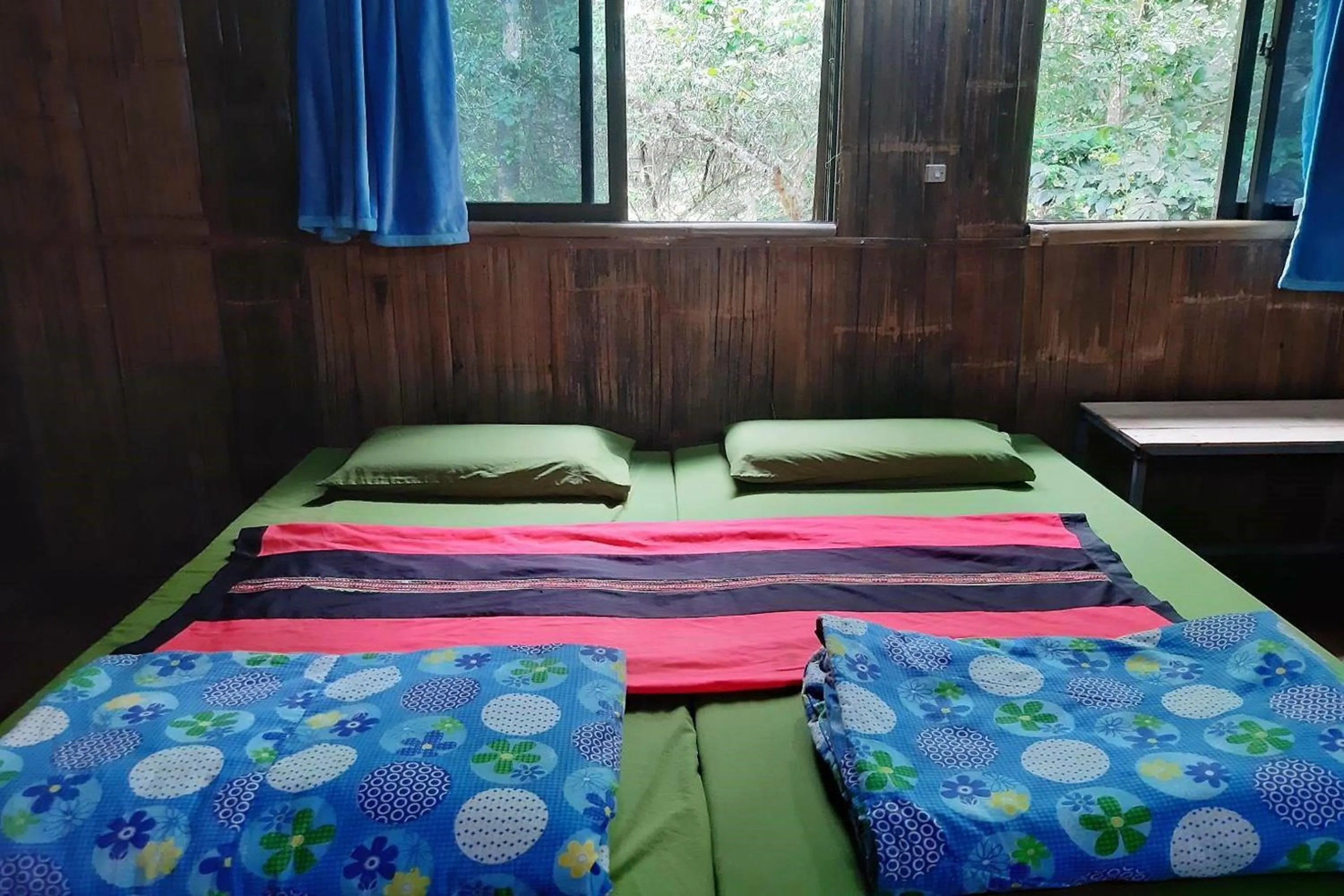 Bed in Doi PuMuen LAHU Homestay
