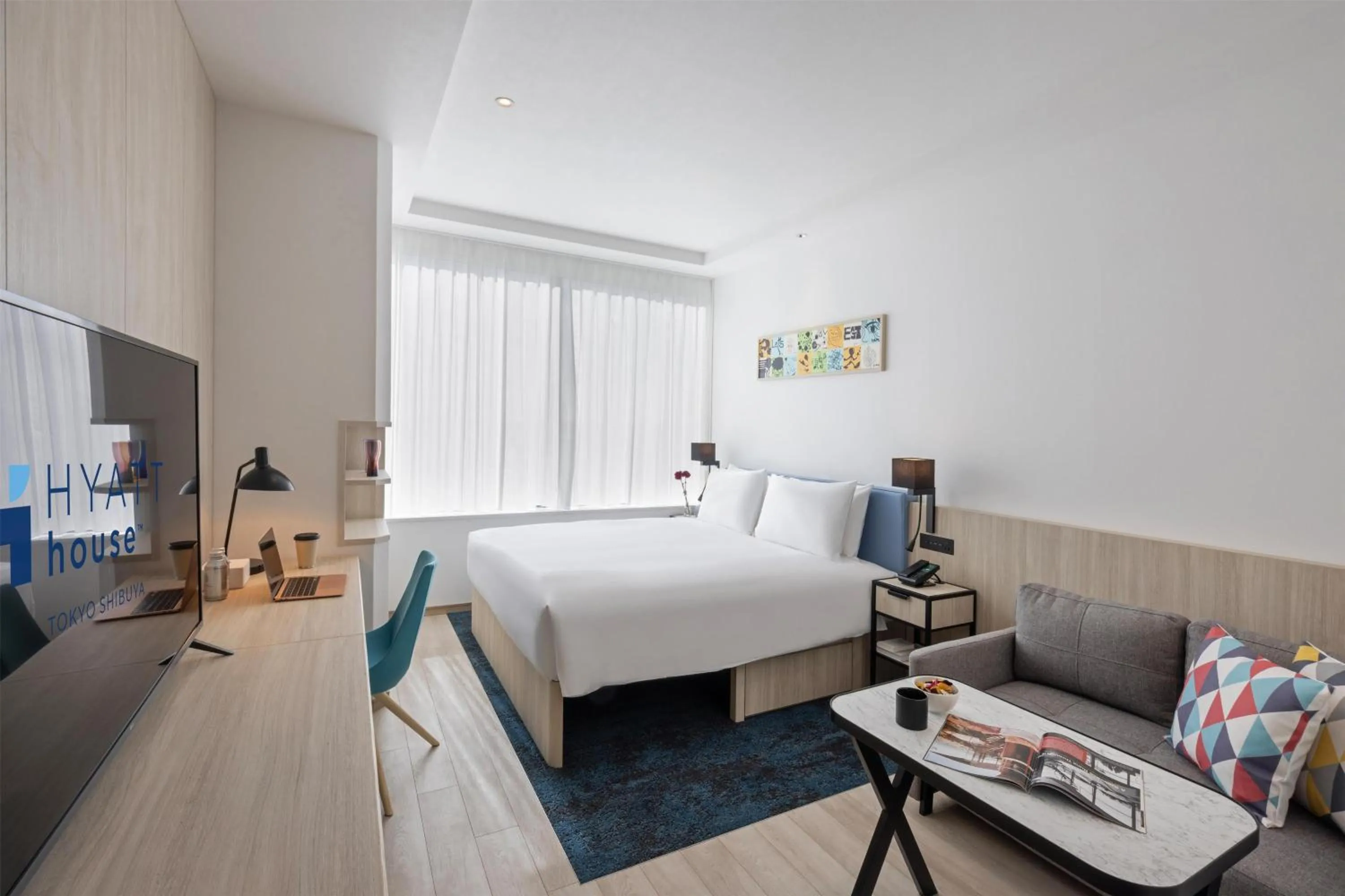 Bedroom, Bed in Hyatt House Tokyo Shibuya