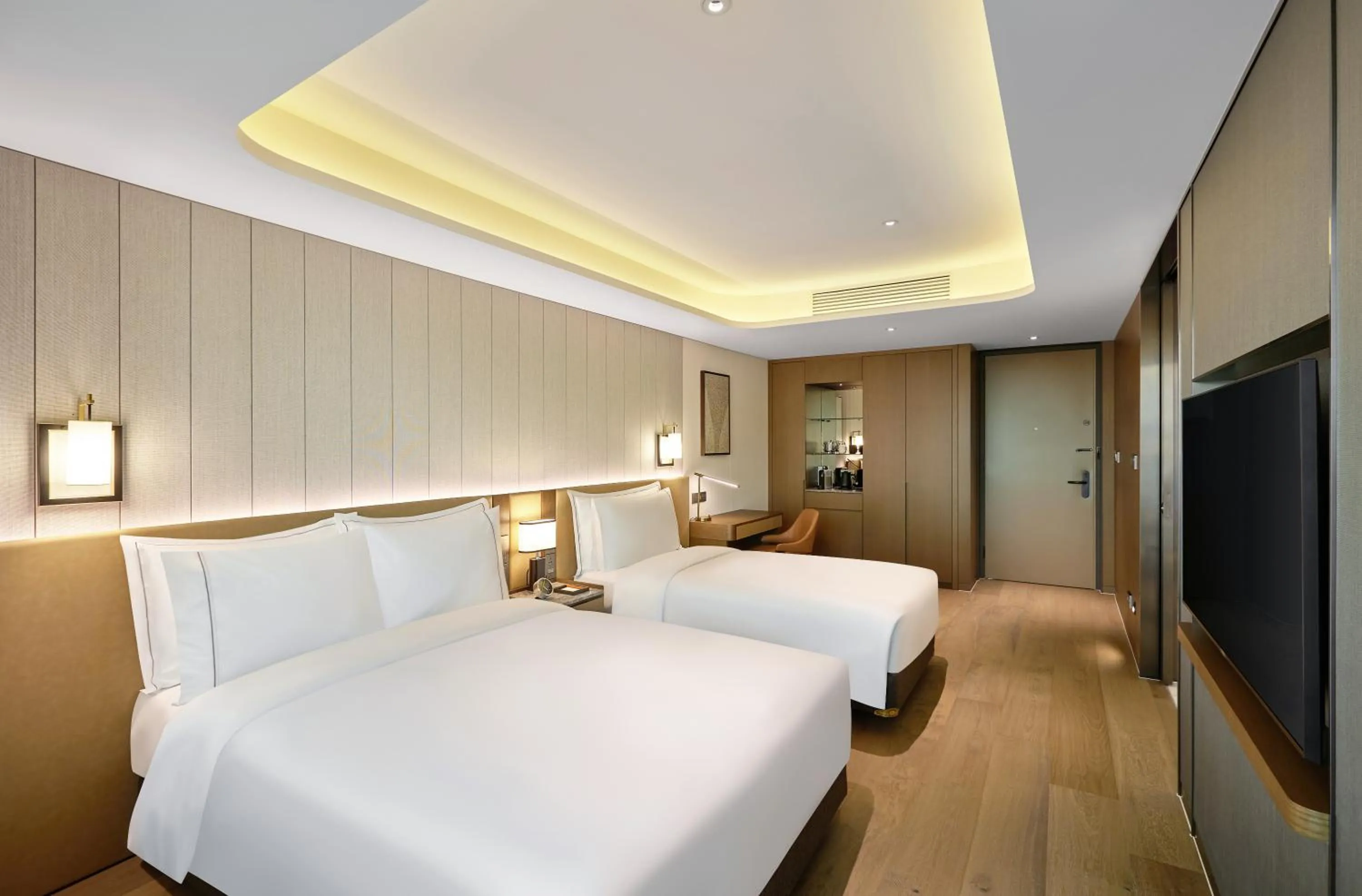 Decorative detail, Bed in Wyndham Grand Busan