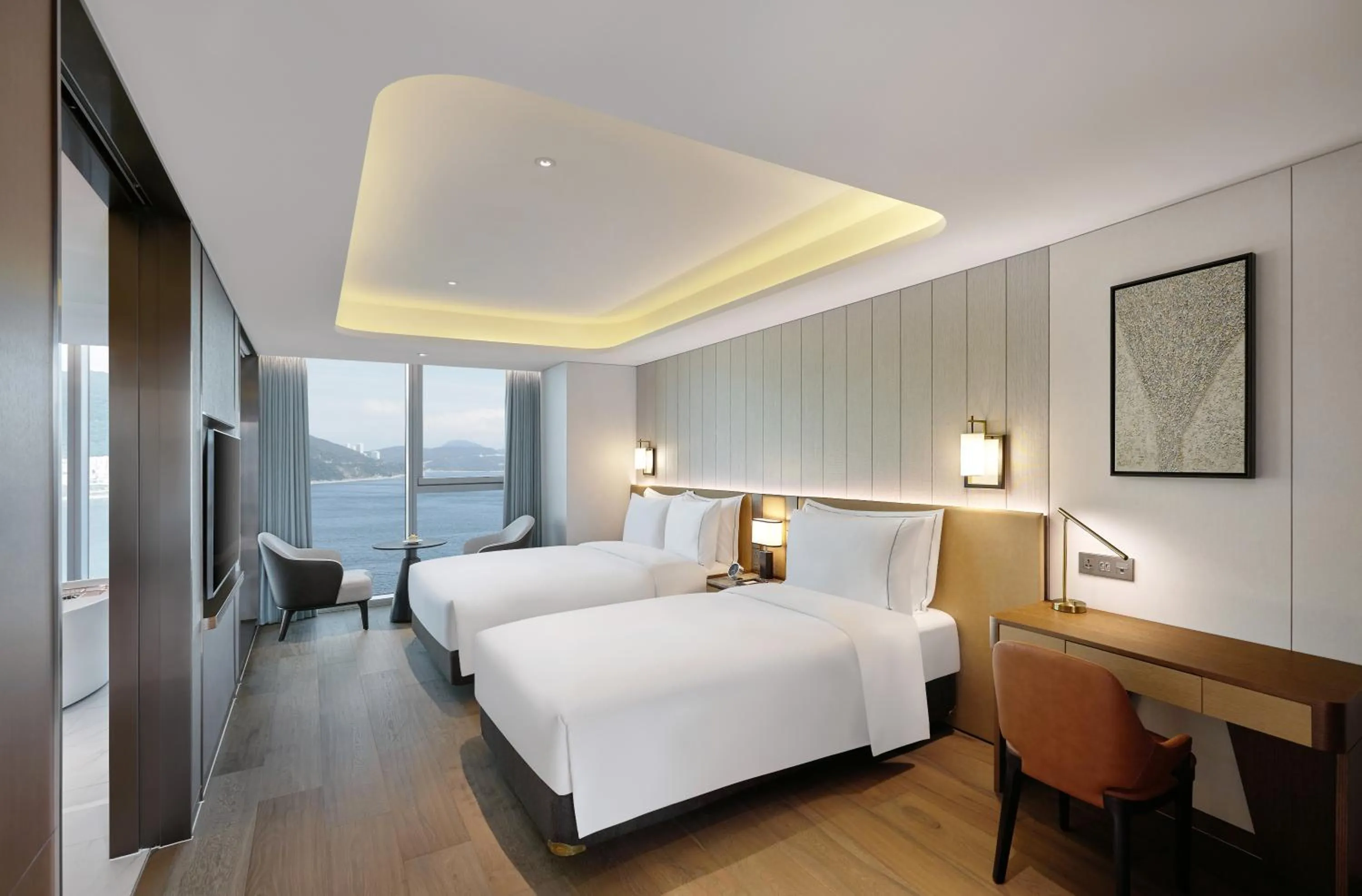 Decorative detail, Bed in Wyndham Grand Busan