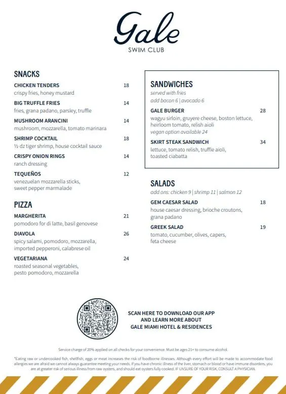 Restaurant/places to eat in Gale Miami Hotel & Residences