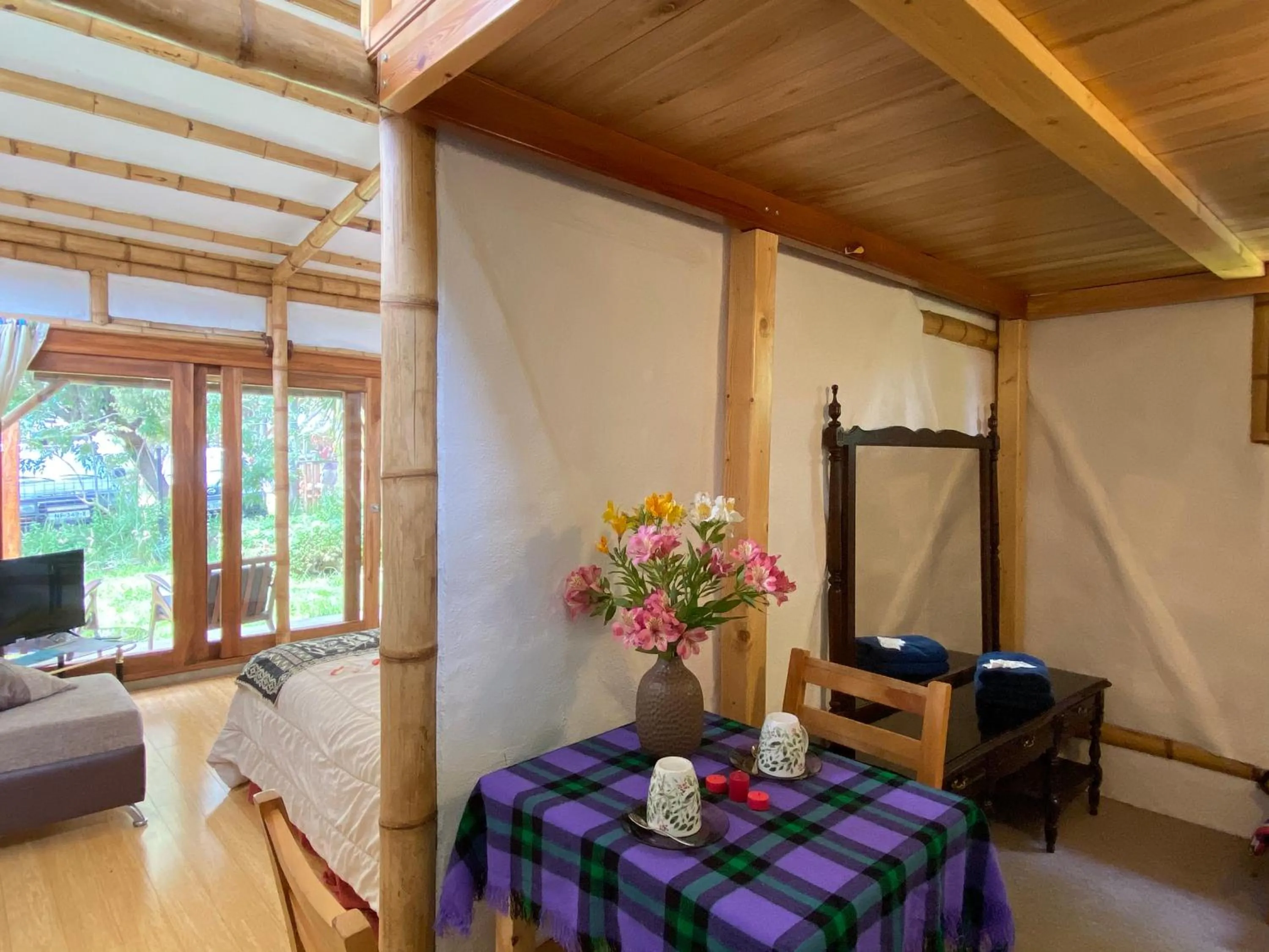 Bed in Hostería Colibri Aeropuerto