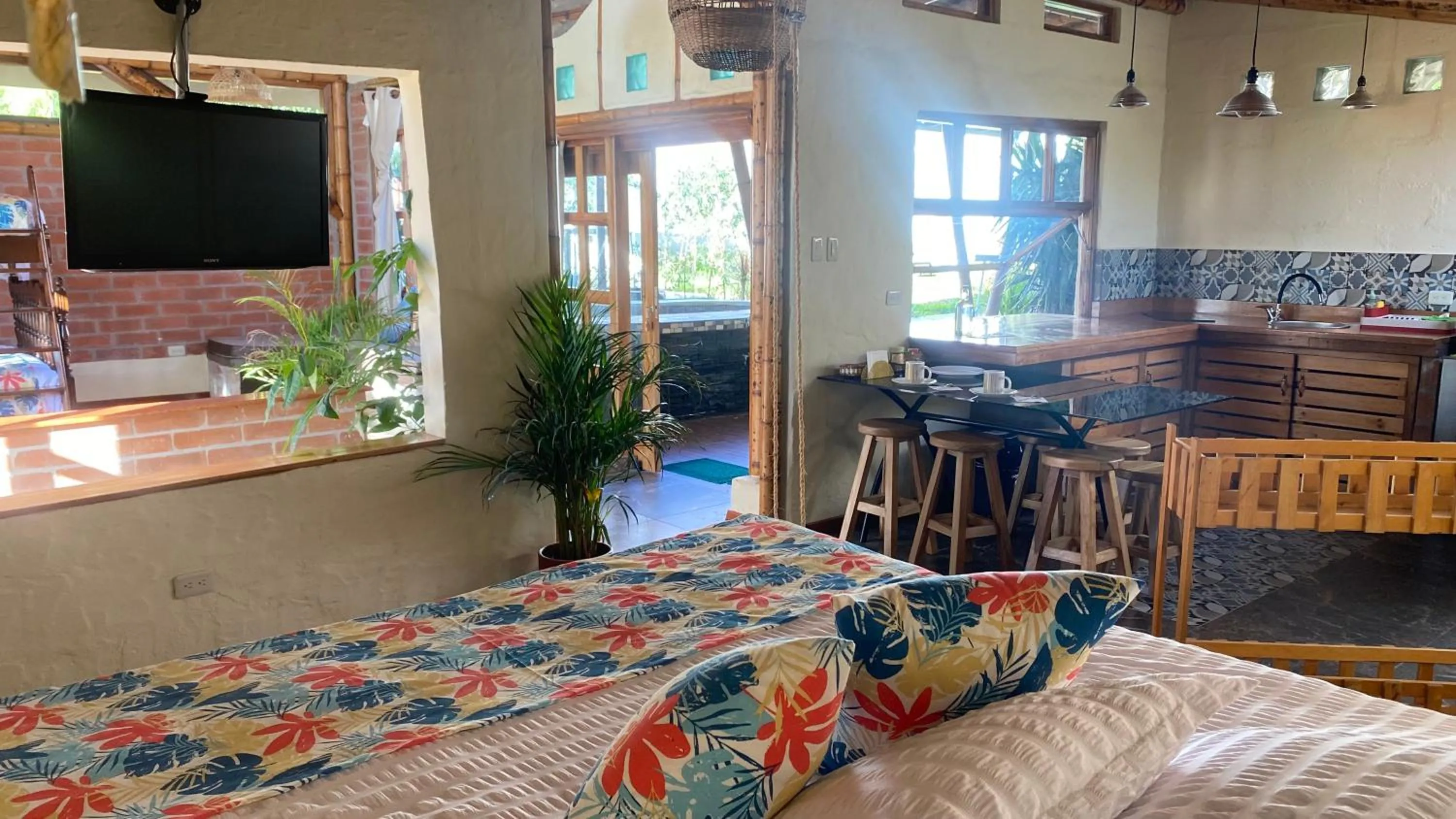 Bed in Hostería Colibri Aeropuerto