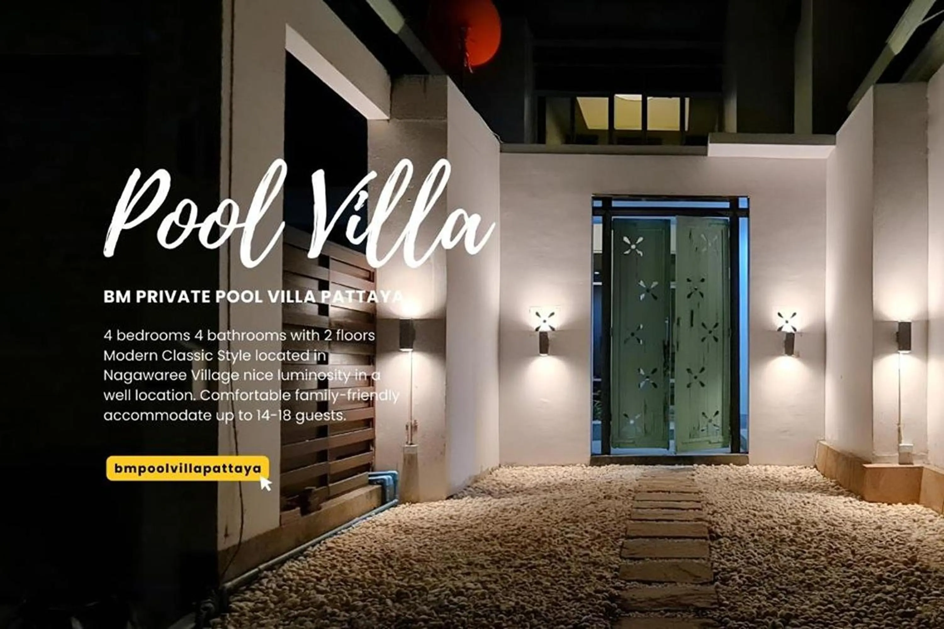 Night in BM Pool Villa Pattaya