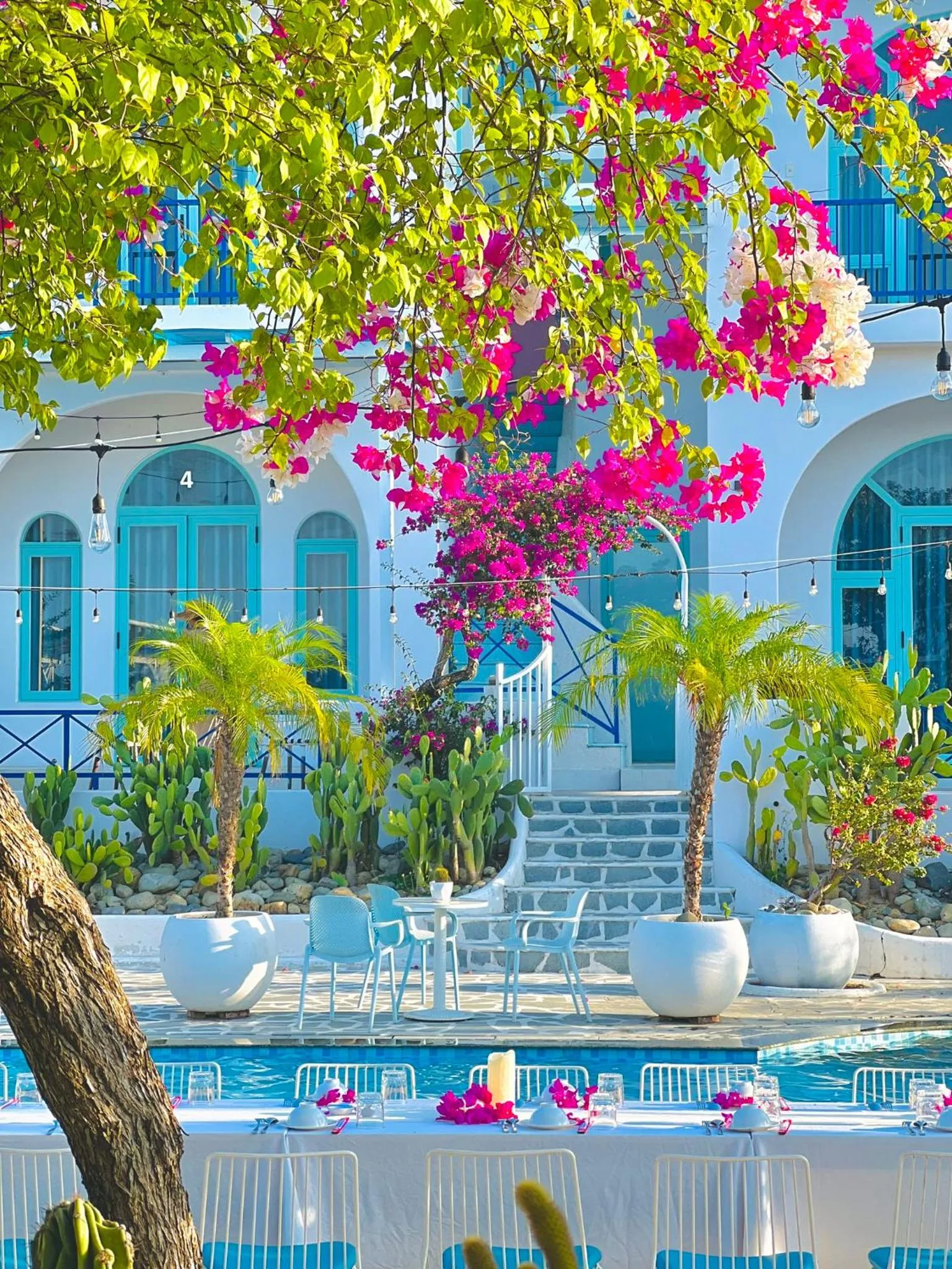 Patio in Santorini Villa Cam Ranh