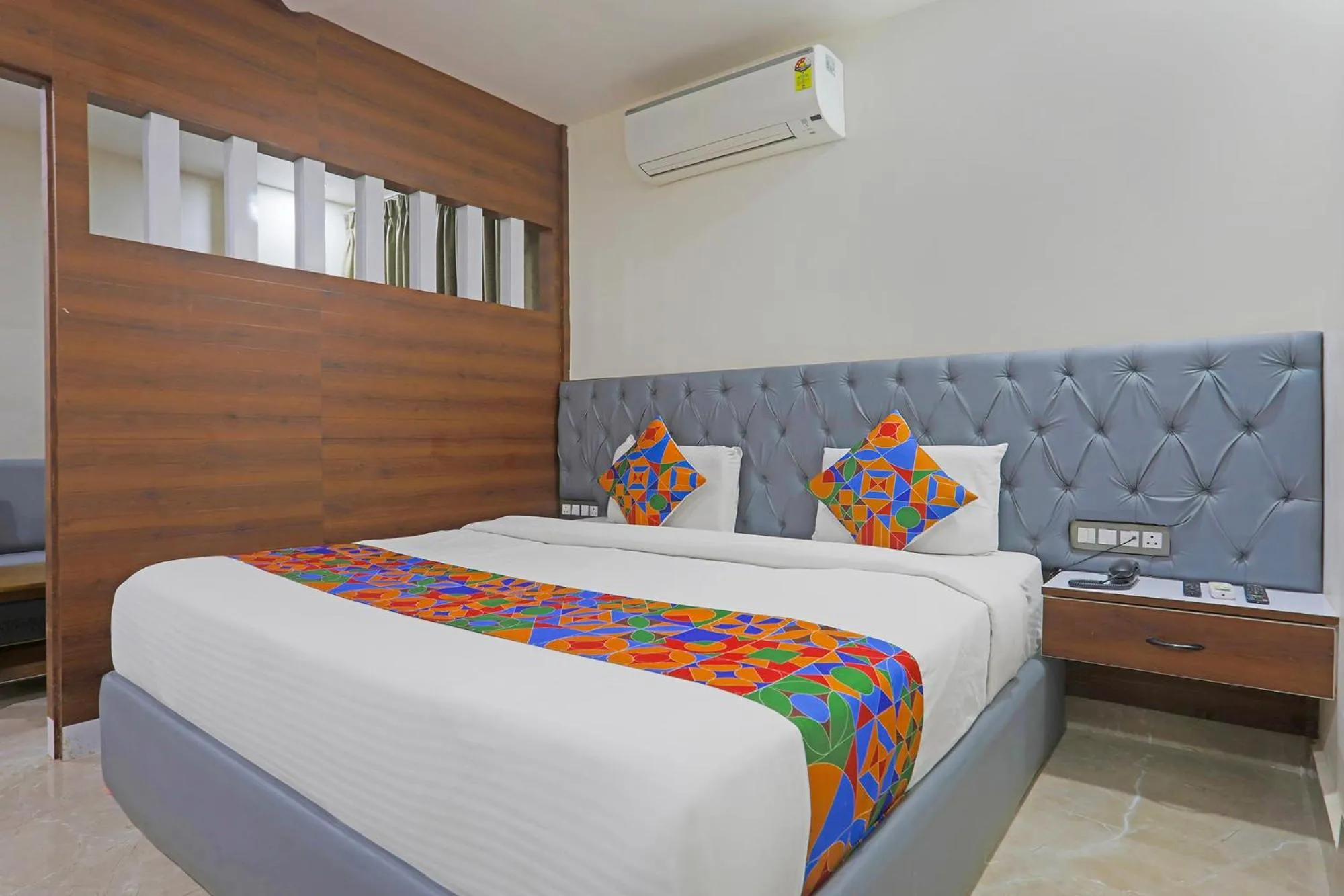 Bed in FabHotel RR Residency I - Nr Khammam Bus Stand