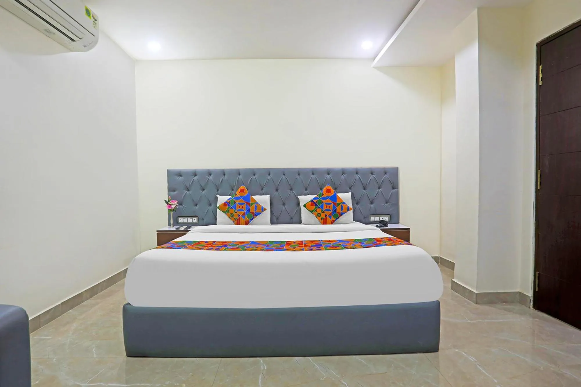 Bed in FabHotel RR Residency I - Nr Khammam Bus Stand