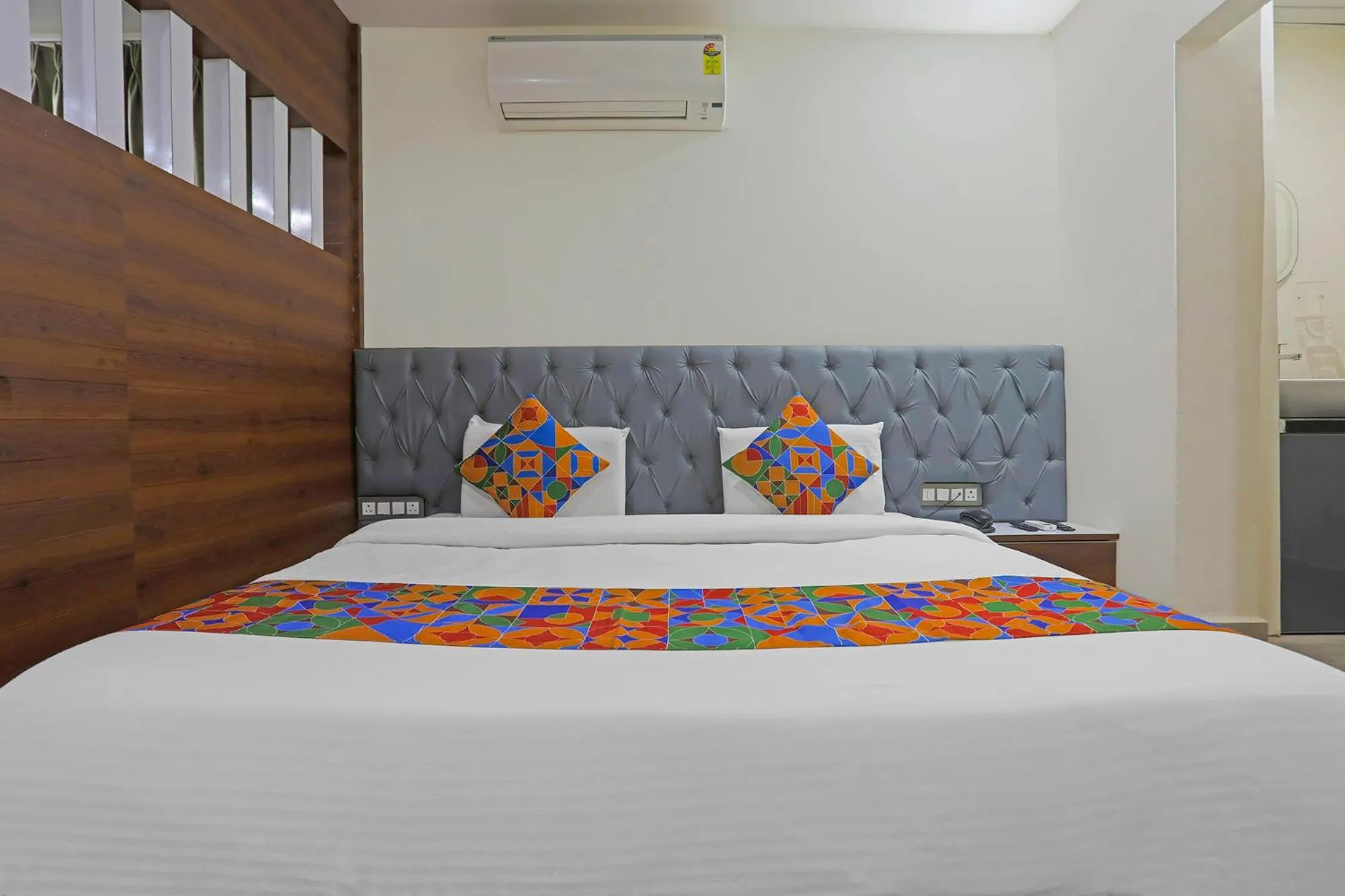 Bed in FabHotel RR Residency I - Nr Khammam Bus Stand