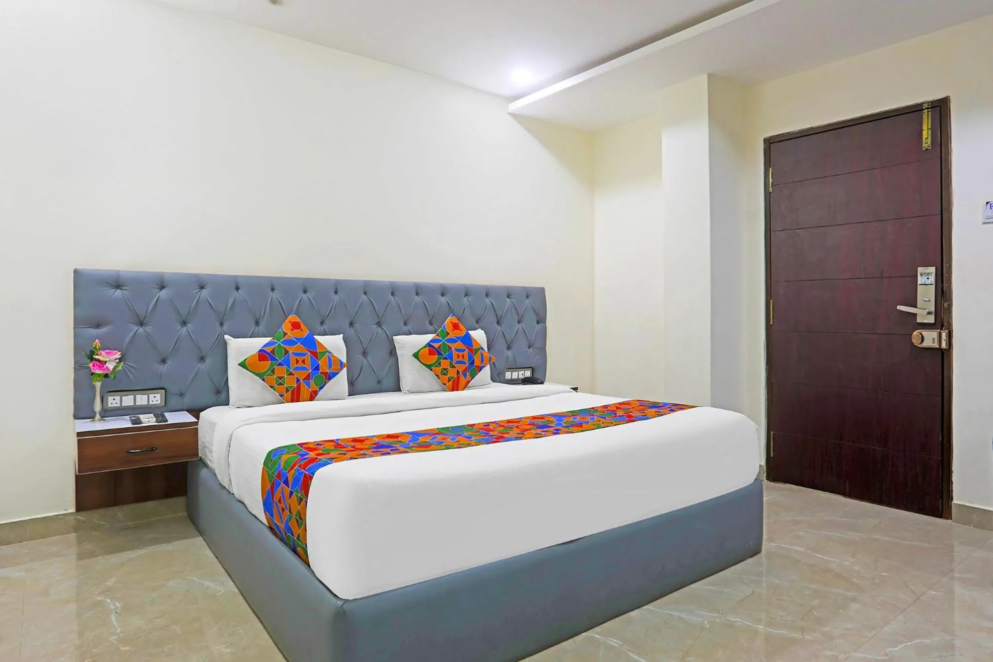 Bed in FabHotel RR Residency I - Nr Khammam Bus Stand