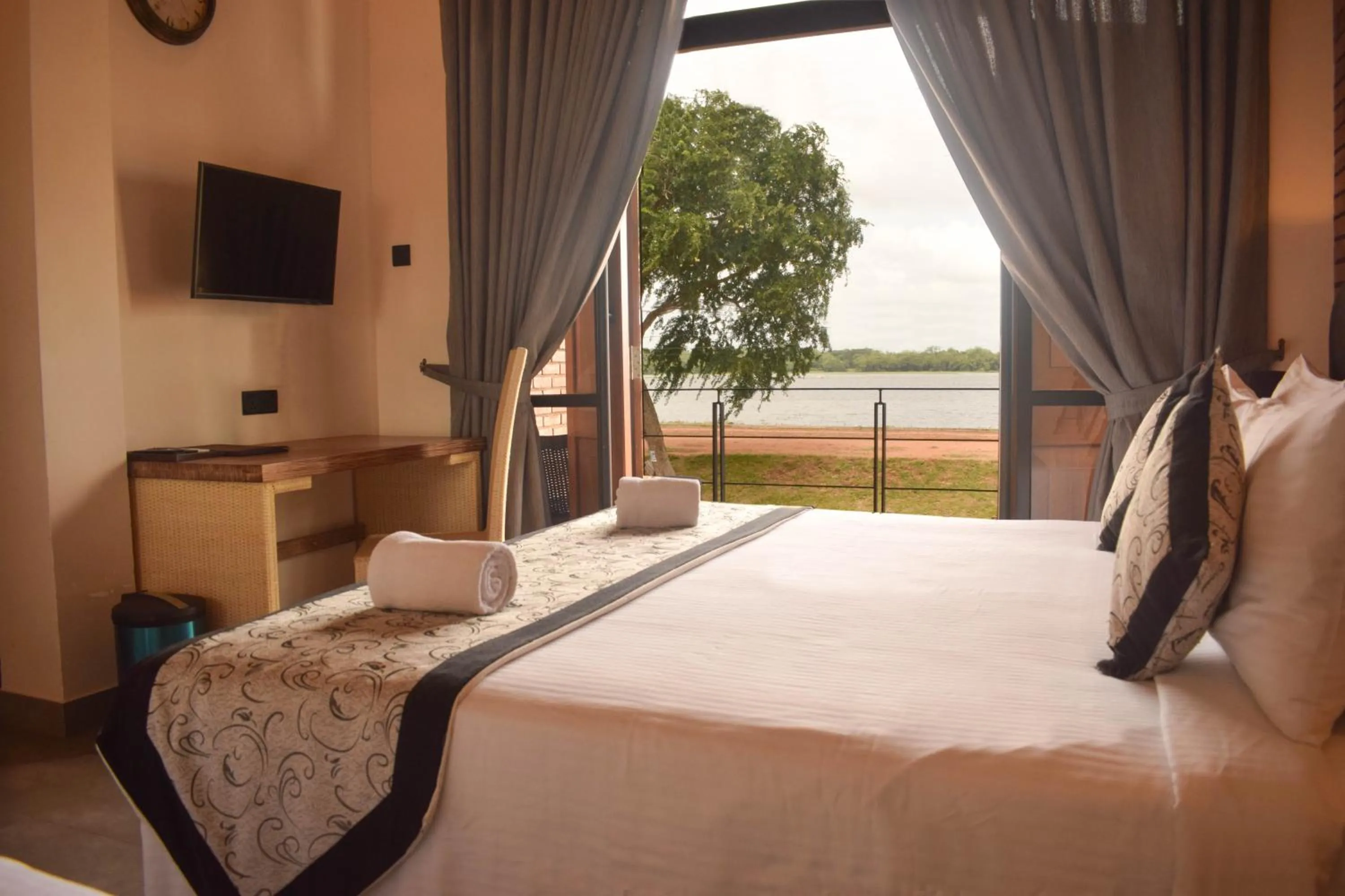 Bed in Abhaya Mandapa