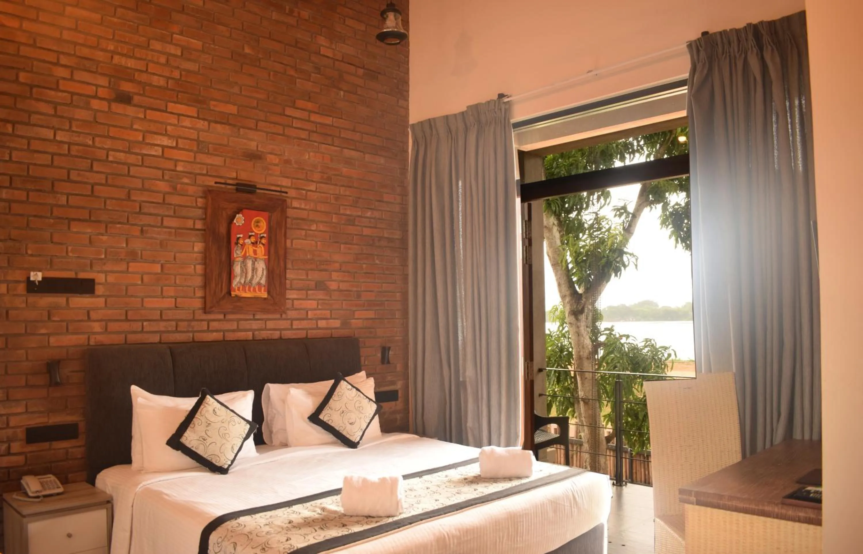 View (from property/room), Bed in Abhaya Mandapa