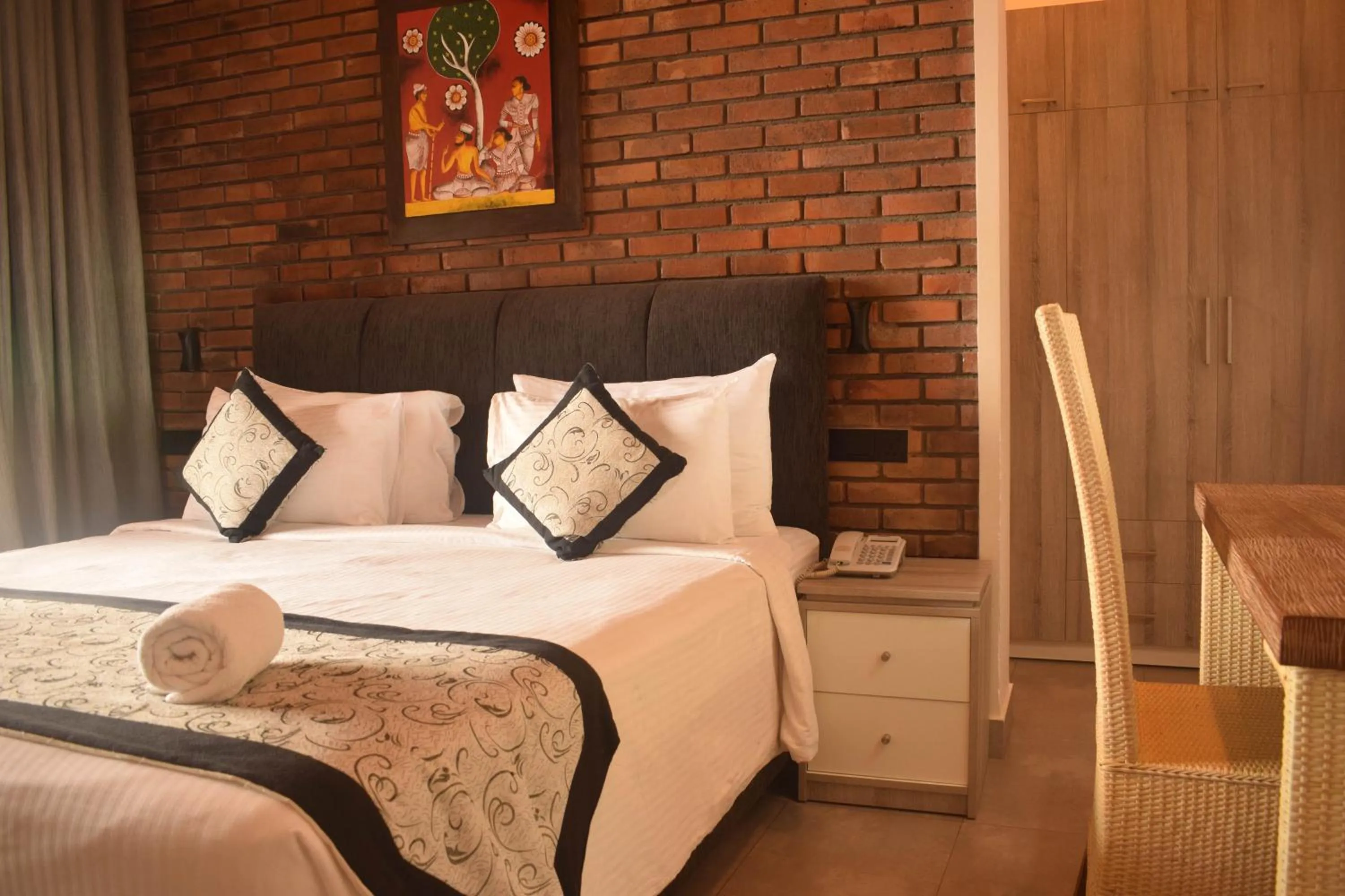 Bed in Abhaya Mandapa