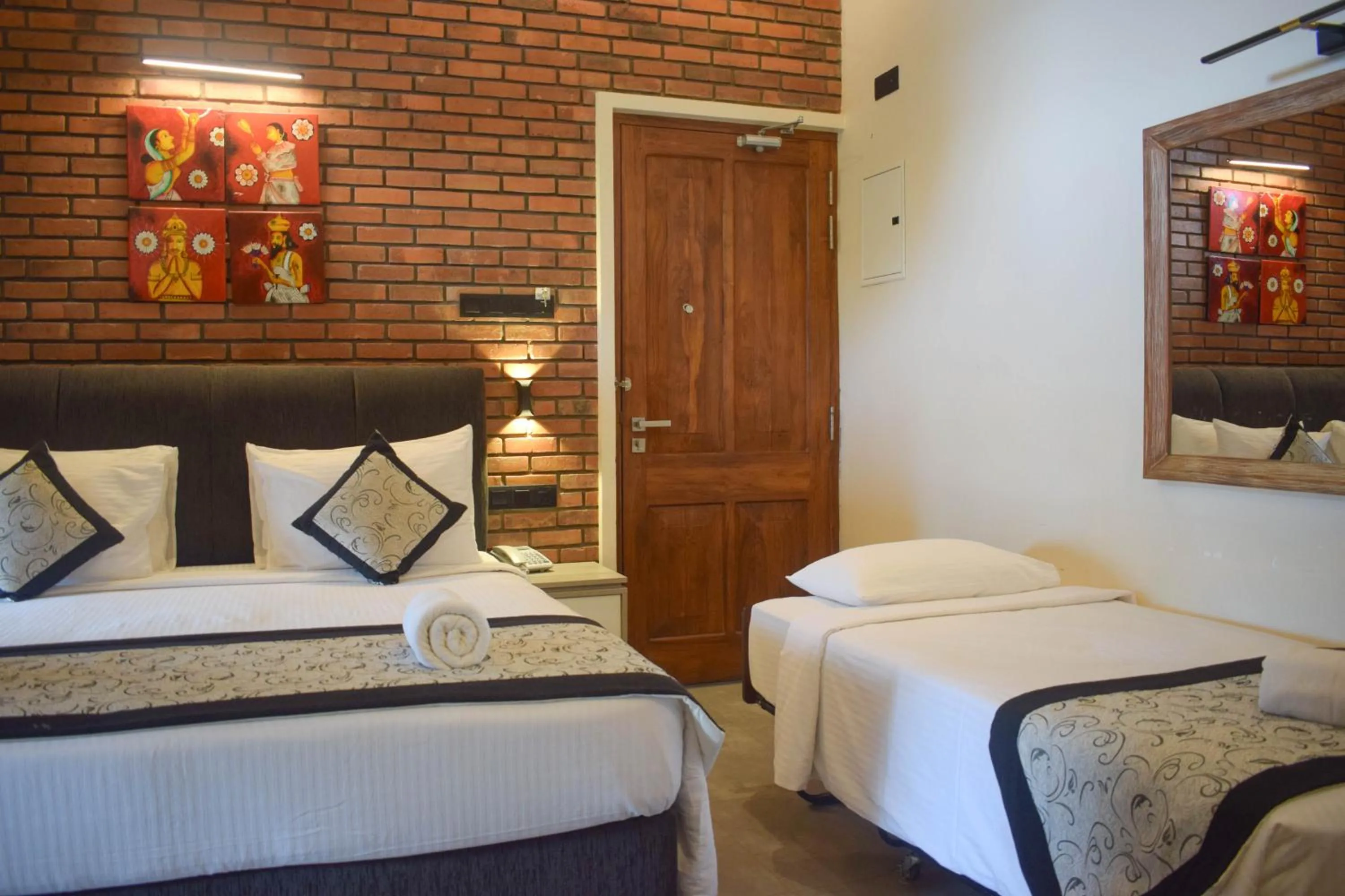 Bed in Abhaya Mandapa