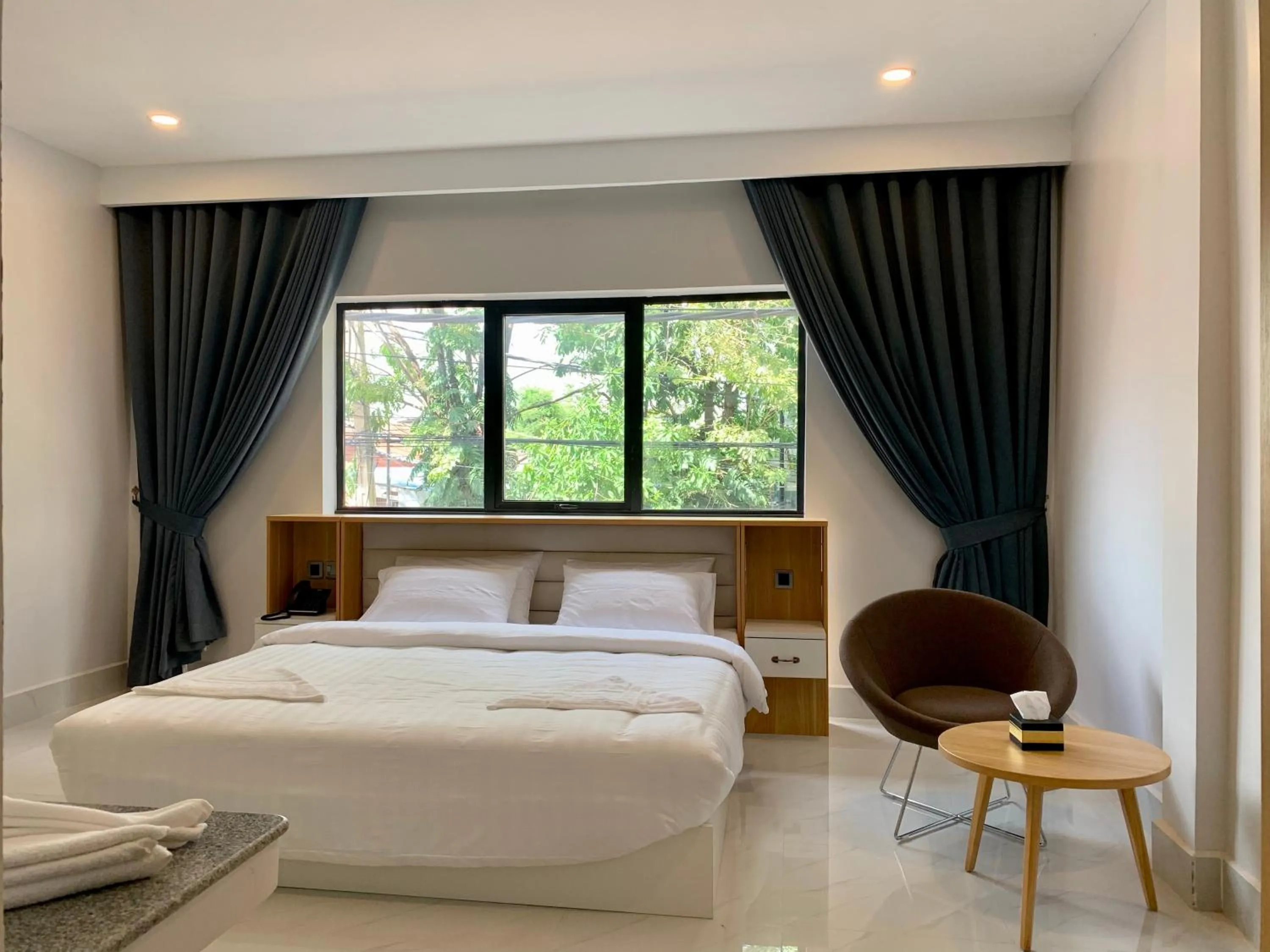 Bed in Nico’s Hotel and SkyBar