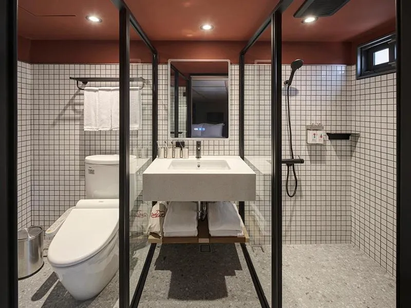 Shower in Red Dot Hotel