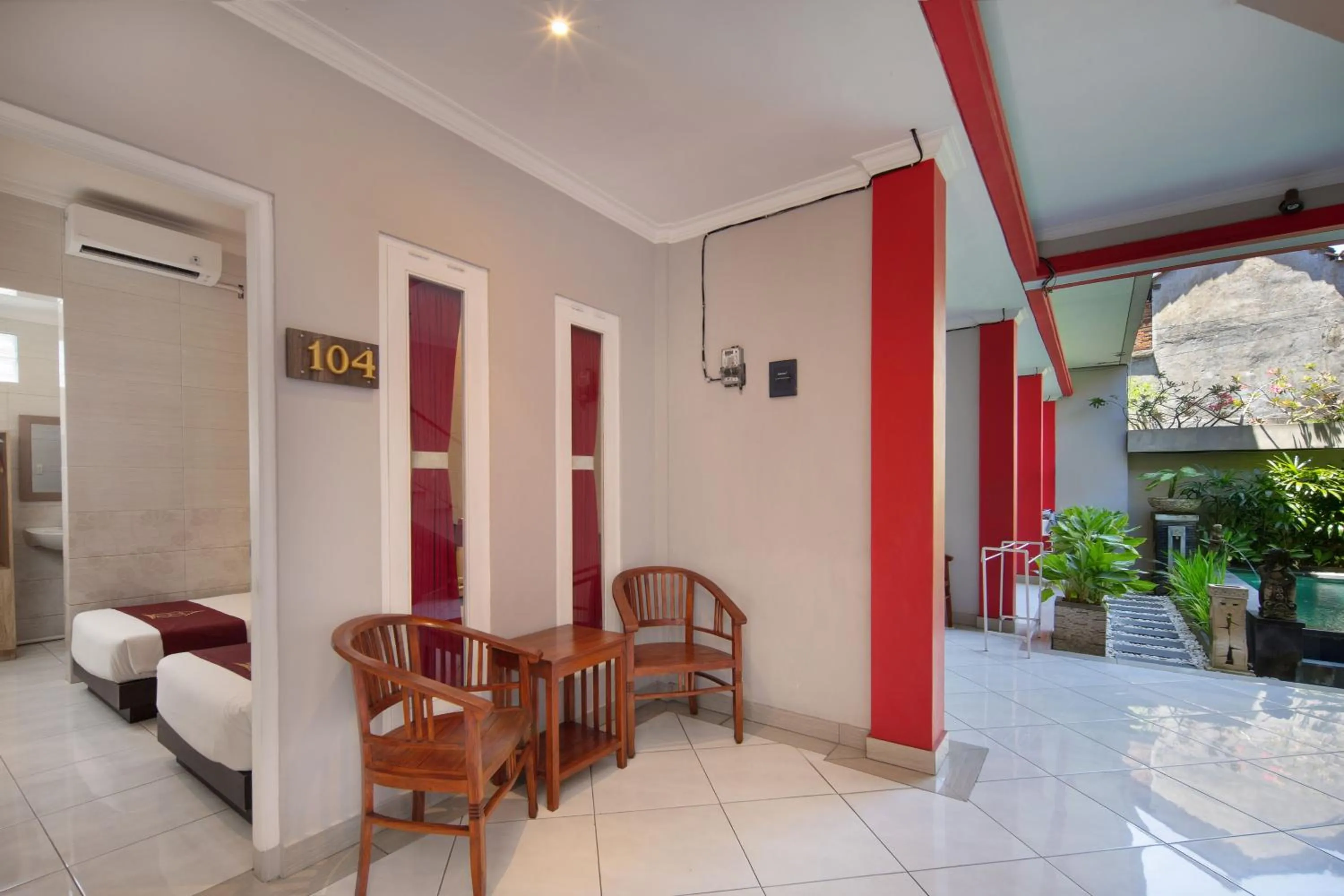 Balcony/Terrace in Angkul Angkul Beach Inn Kuta by Kamara