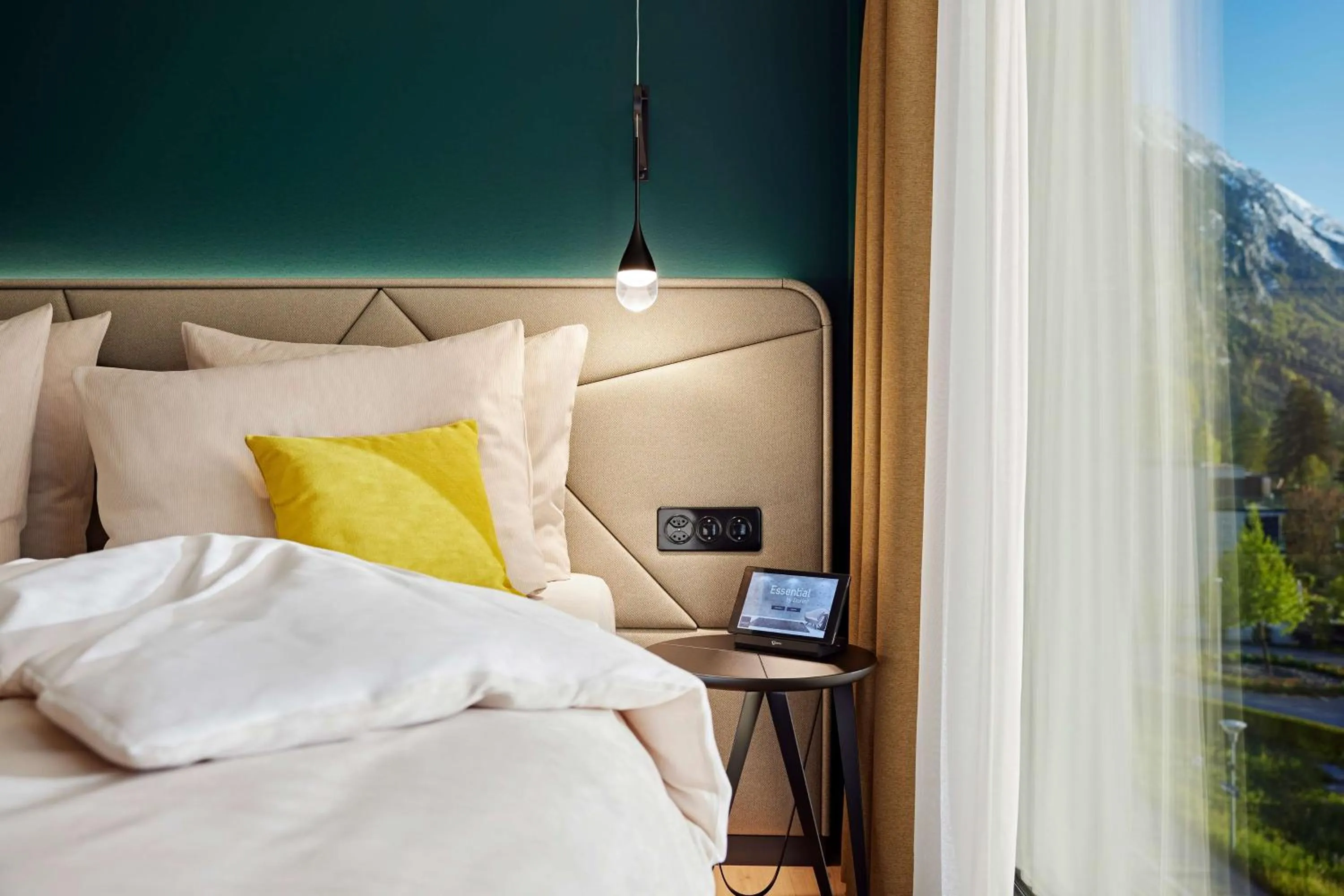 Bedroom, Bed in Essential by Dorint Interlaken - New Opening