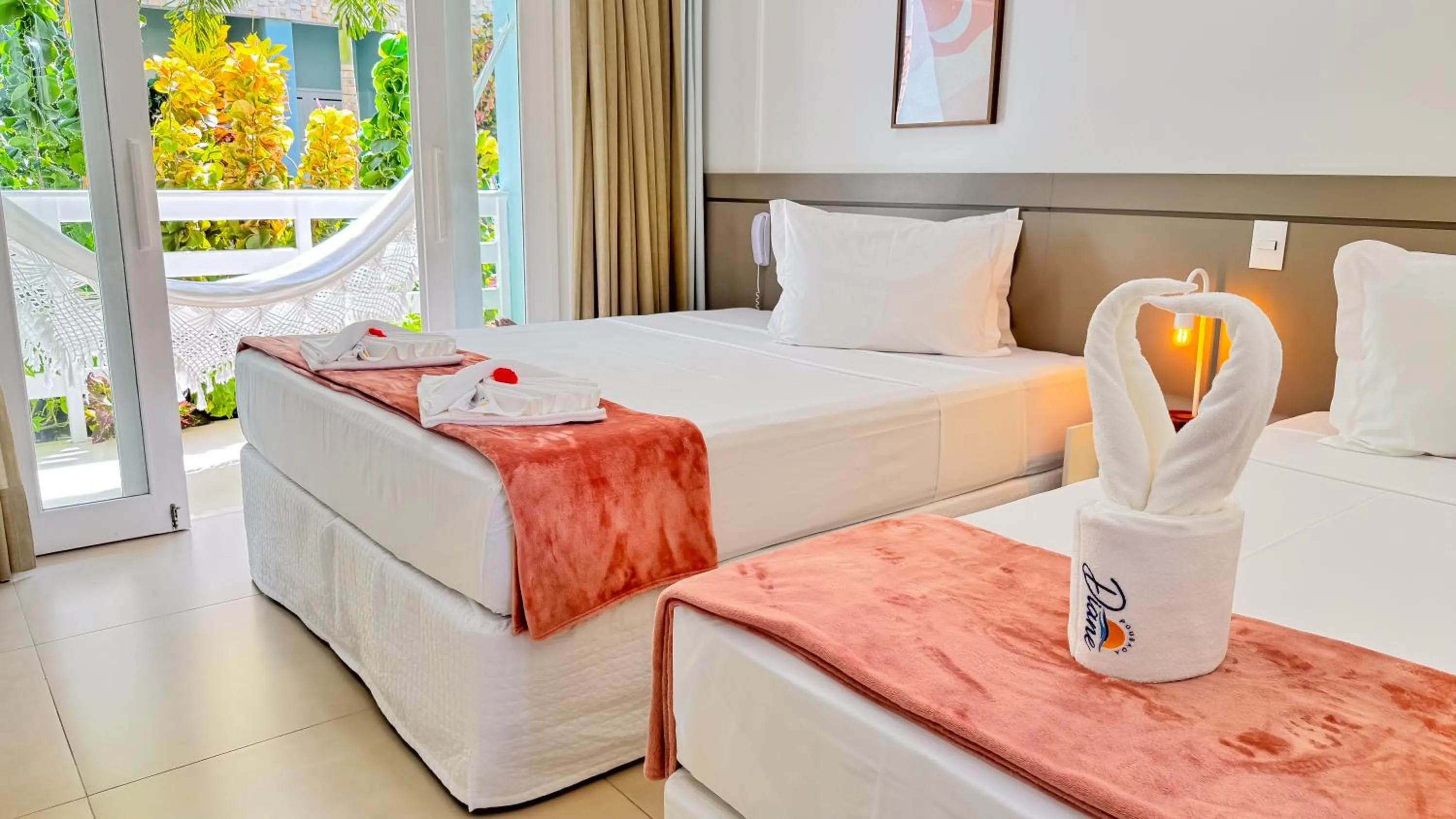 Bed in Pousada Diane