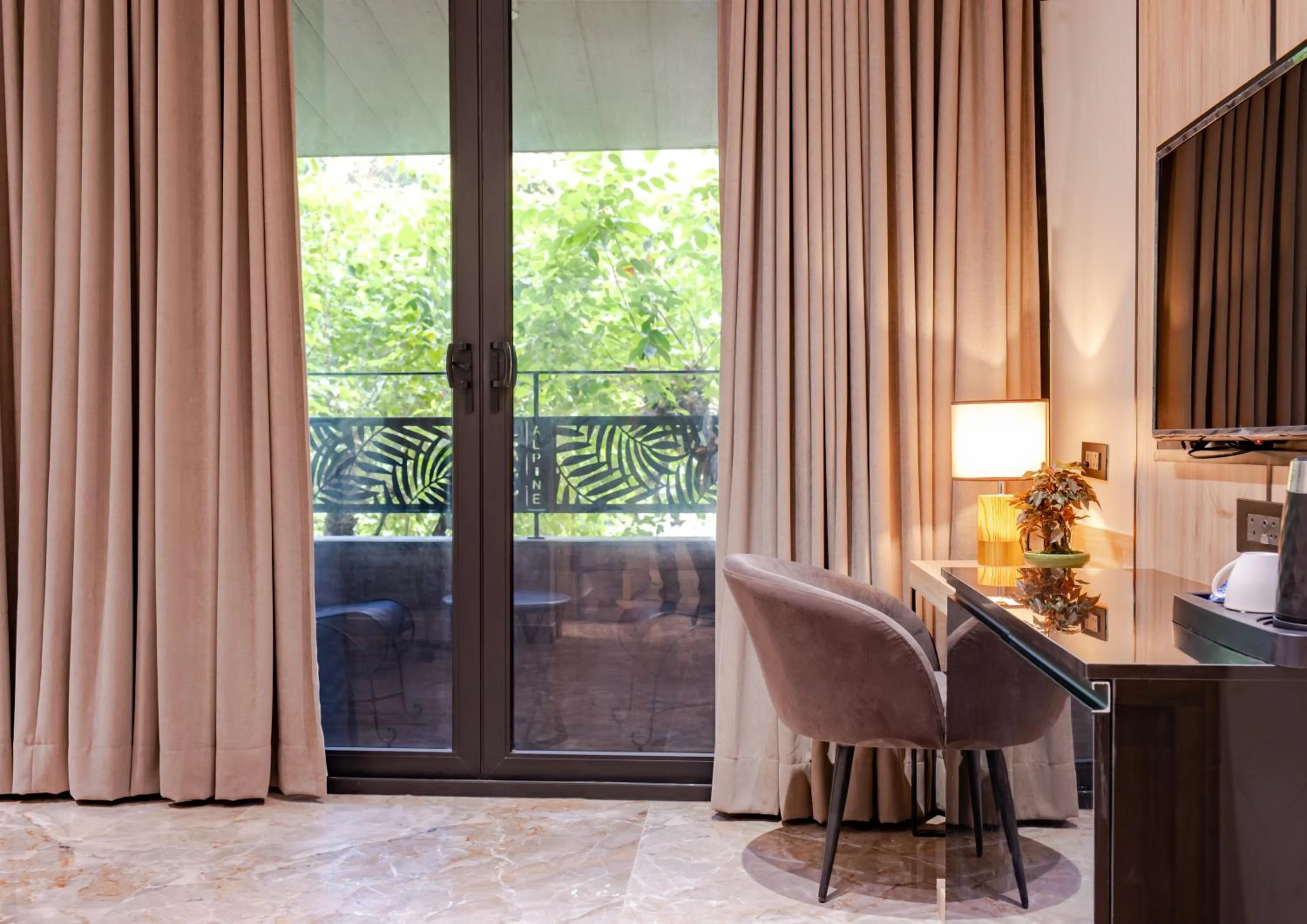 Living room in Alpine hotel and villas