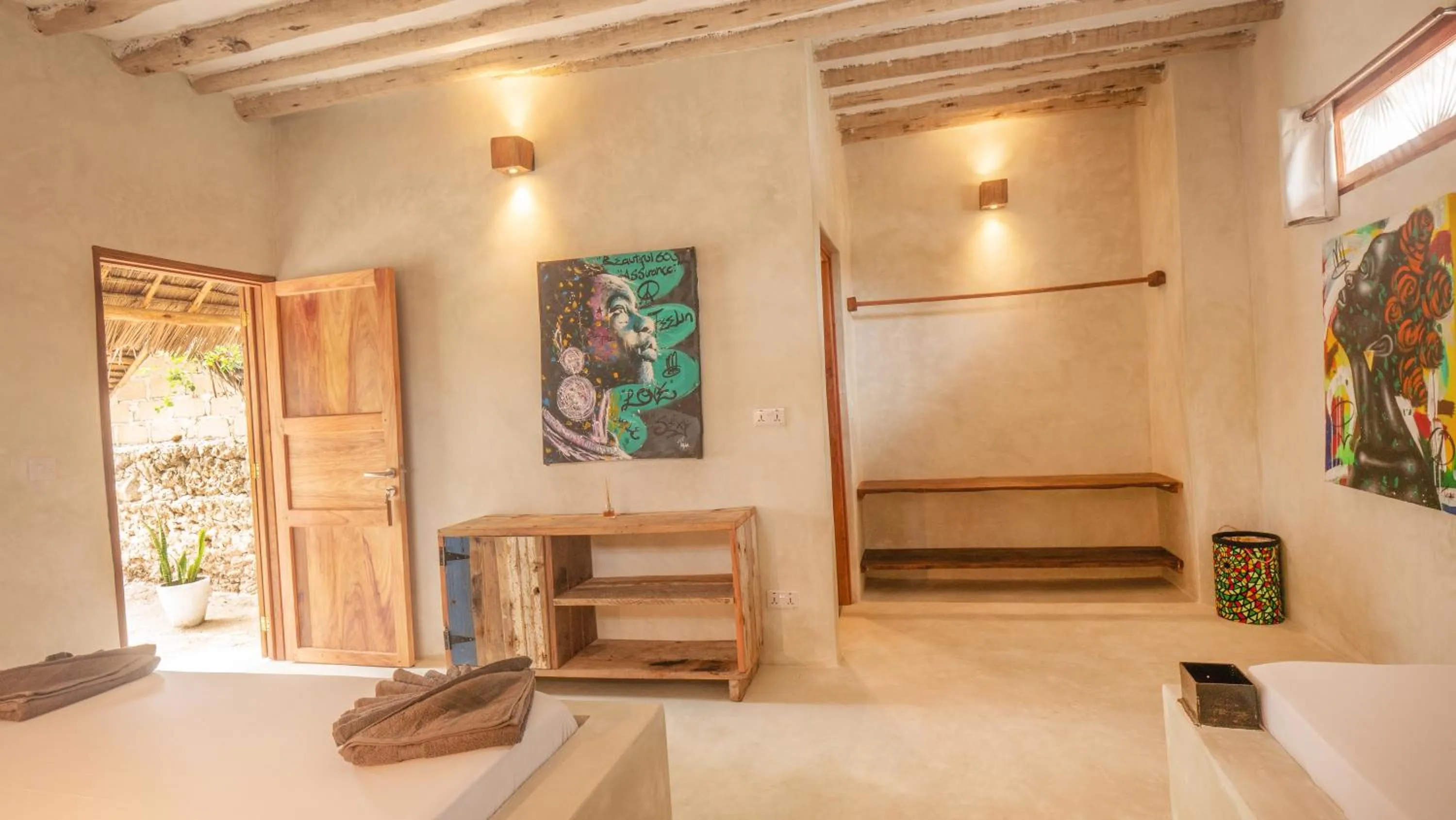 Bedroom in Bahari Beach Bungalows