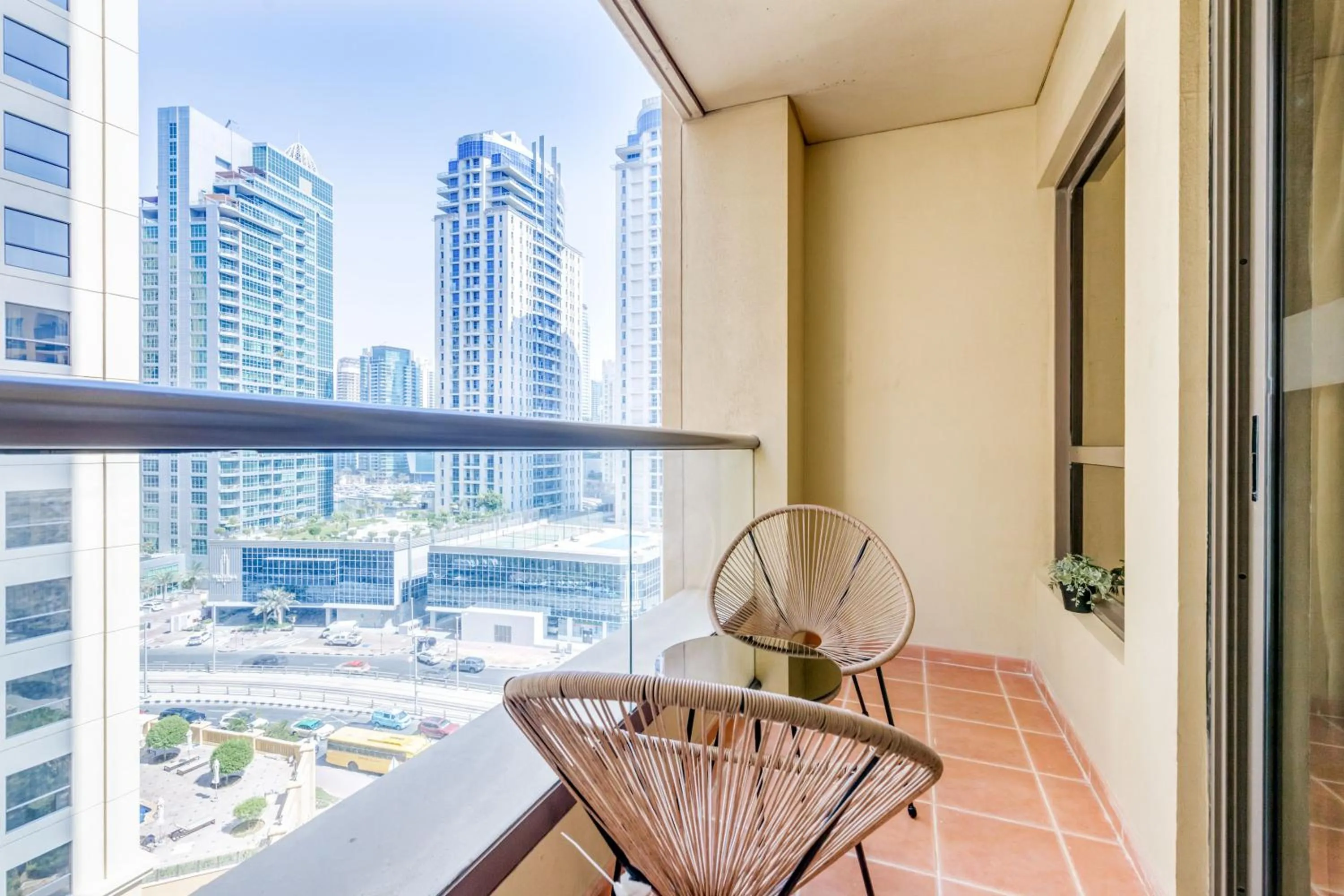 Balcony/Terrace in GLOBALSTAY. Modern Apartments steps to JBR Beach