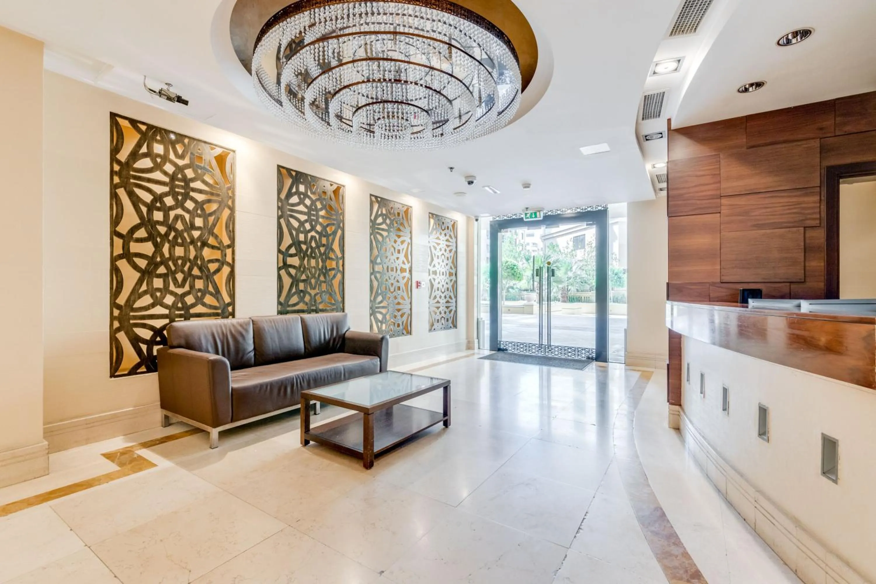 Lobby or reception in GLOBALSTAY. Modern Apartments steps to JBR Beach