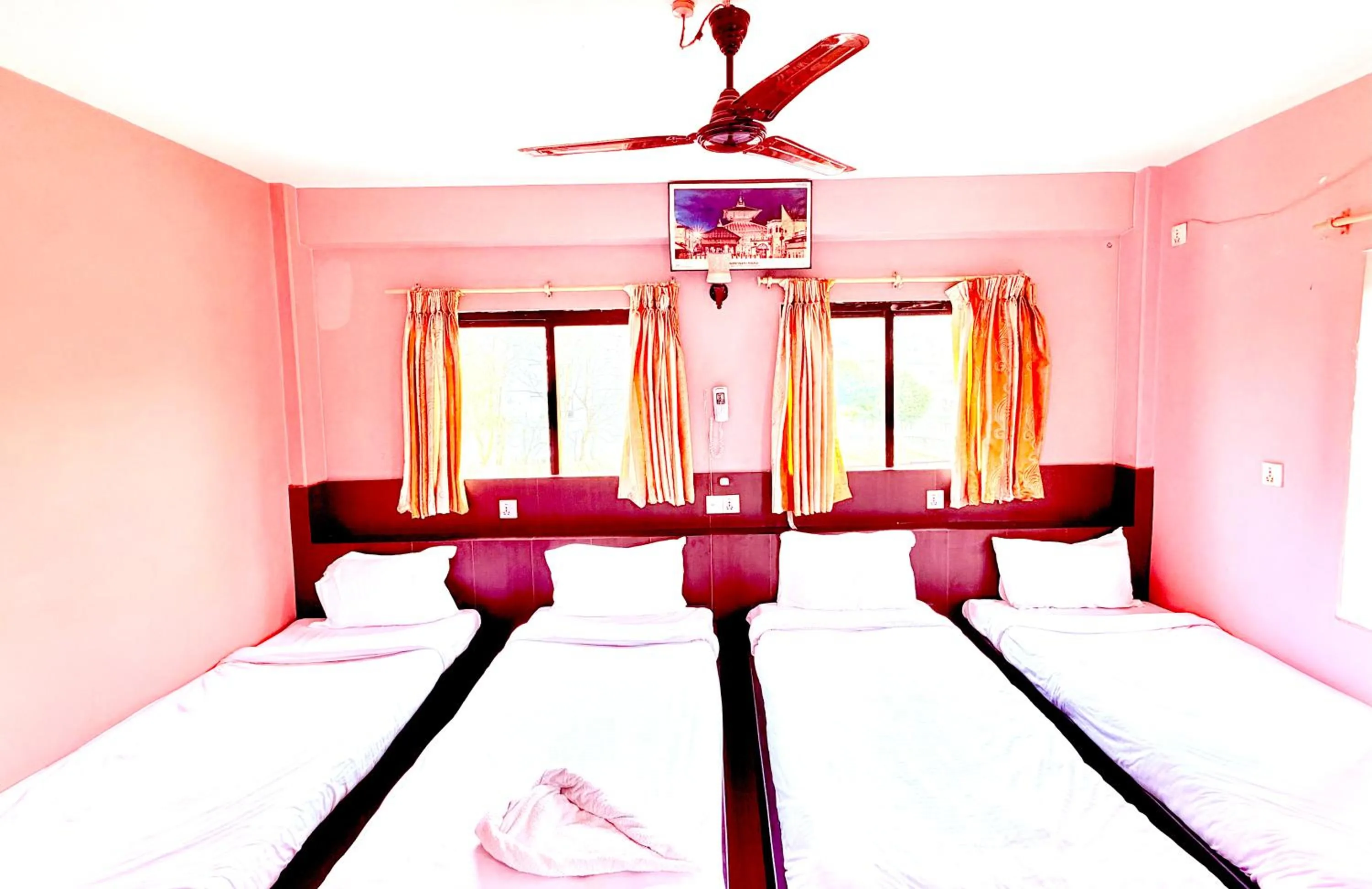 Bed in Hotel Donosti Pokhara