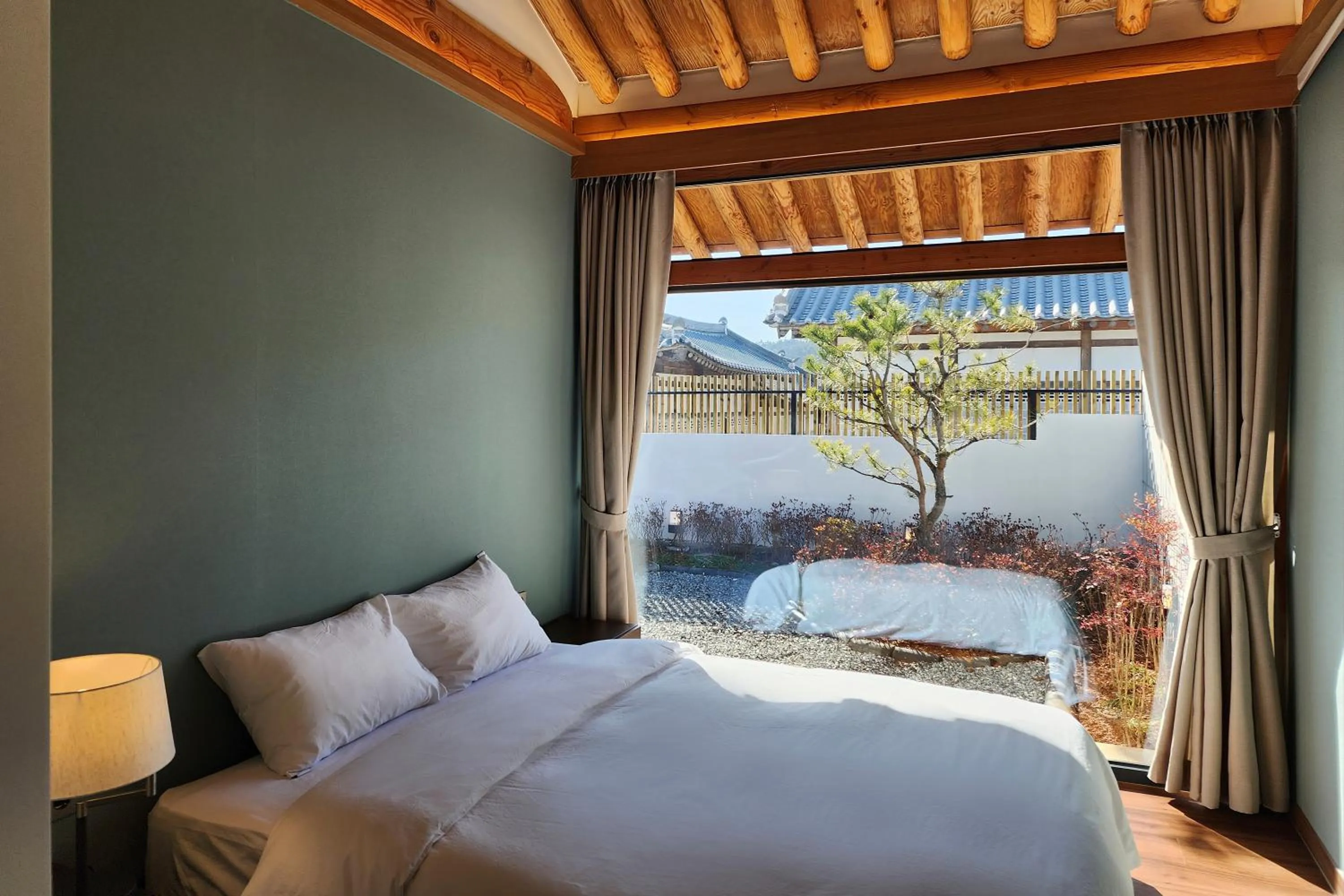 Bed in Hotelarrive Taean Tiann HanokBeachResort