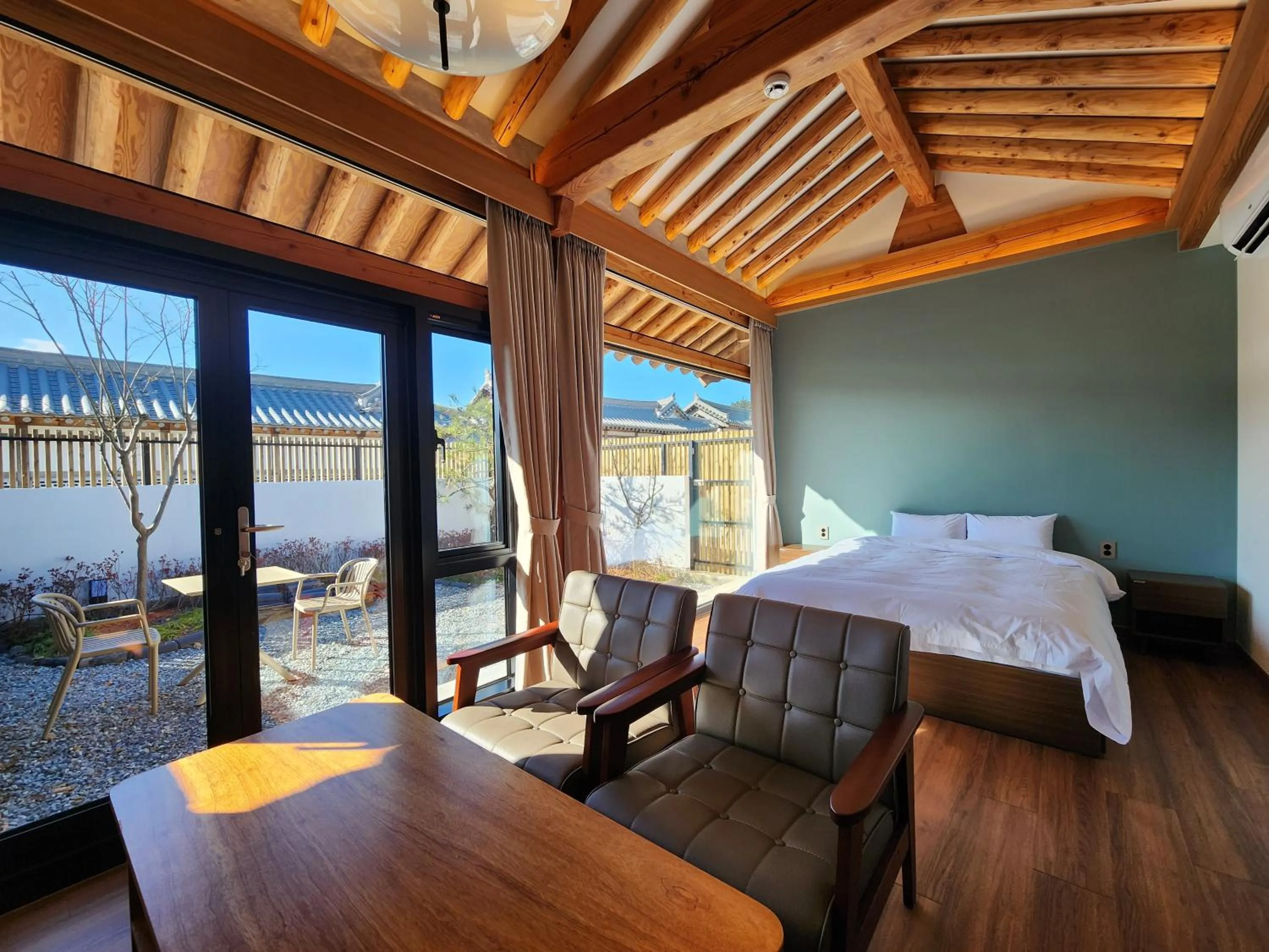 Bed in Hotelarrive Taean Tiann HanokBeachResort